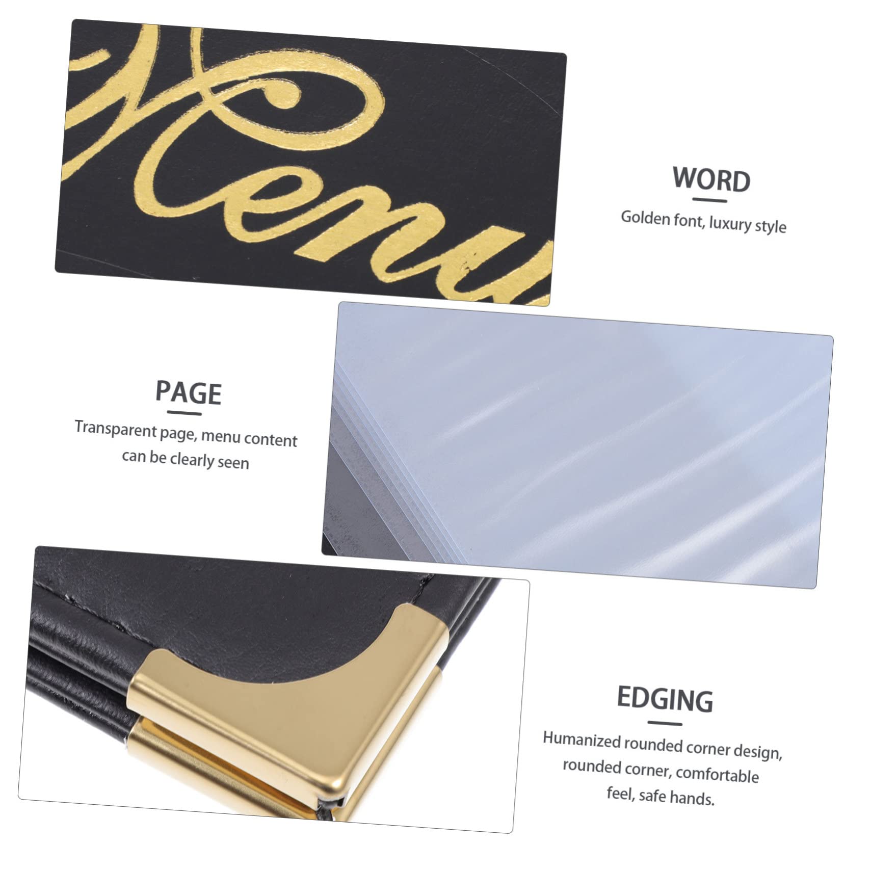 OSOLADY 1pc A4 Menu Book Bar Menu Book Practical Menu Restaurant Menu Binder Menu Book Folder Simple Meal Folder Order Menu Folder Menu Covers Holders Menu Holder Book Menus Black Pu