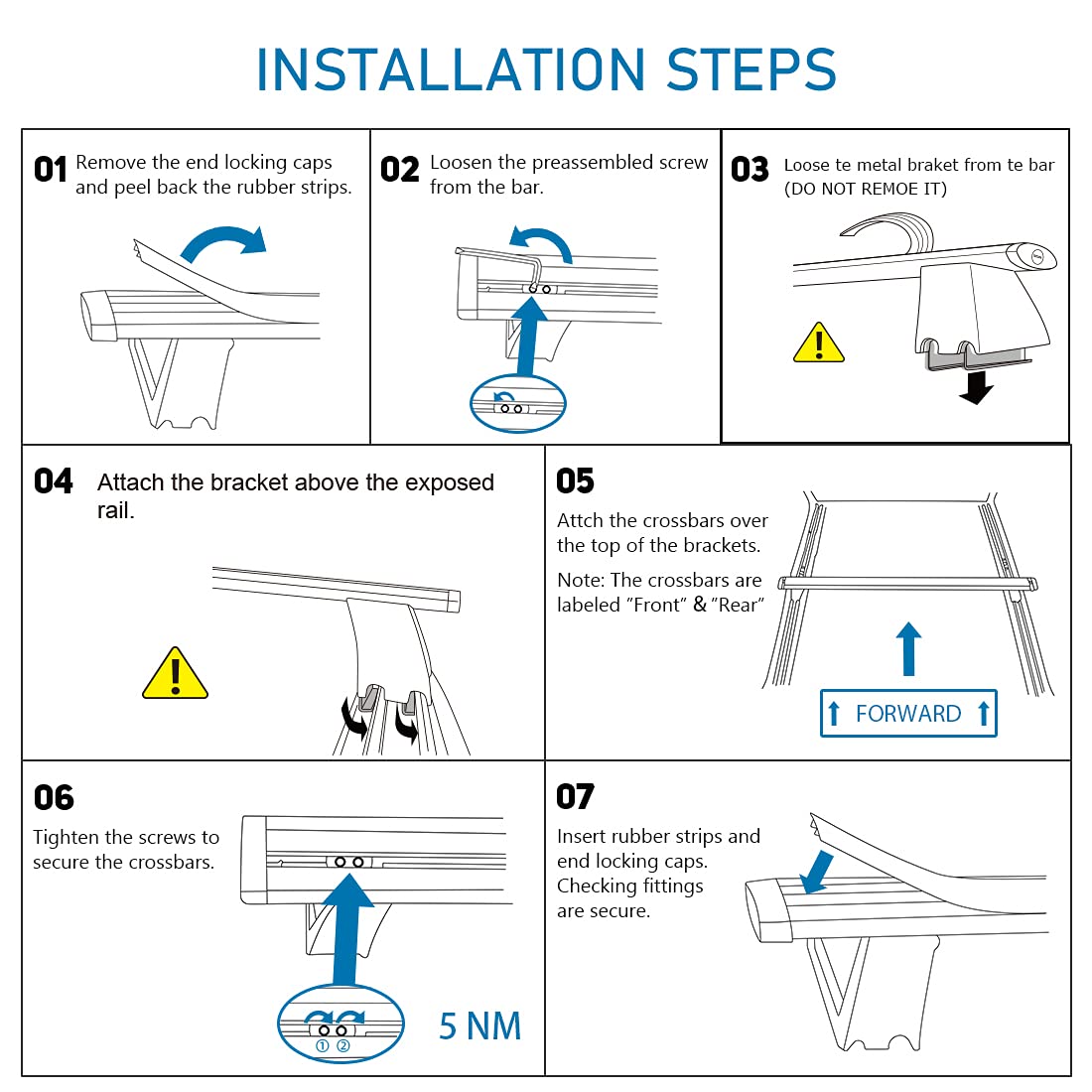 BougeRV Car Roof Rack Cross Bars for 20112021 Jeep Grand Cherokee with Side Rails, Aluminum