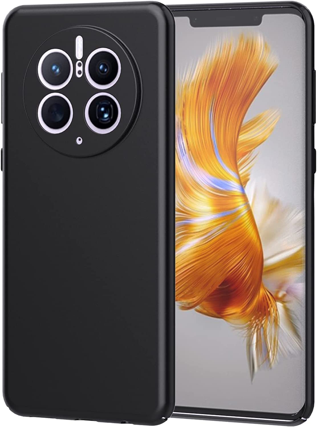 Zubitech Case for Huawei Mate 50 Pro Soft Silicone TPU Flexible Rubber Slim Fit Matte Black Cover Precise cutouts compatible for Huawei Mate 50 Pro