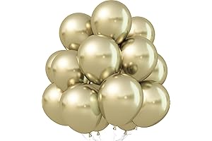 Metallic Gold Balloons, 12" Chrome Light Gold Balloons