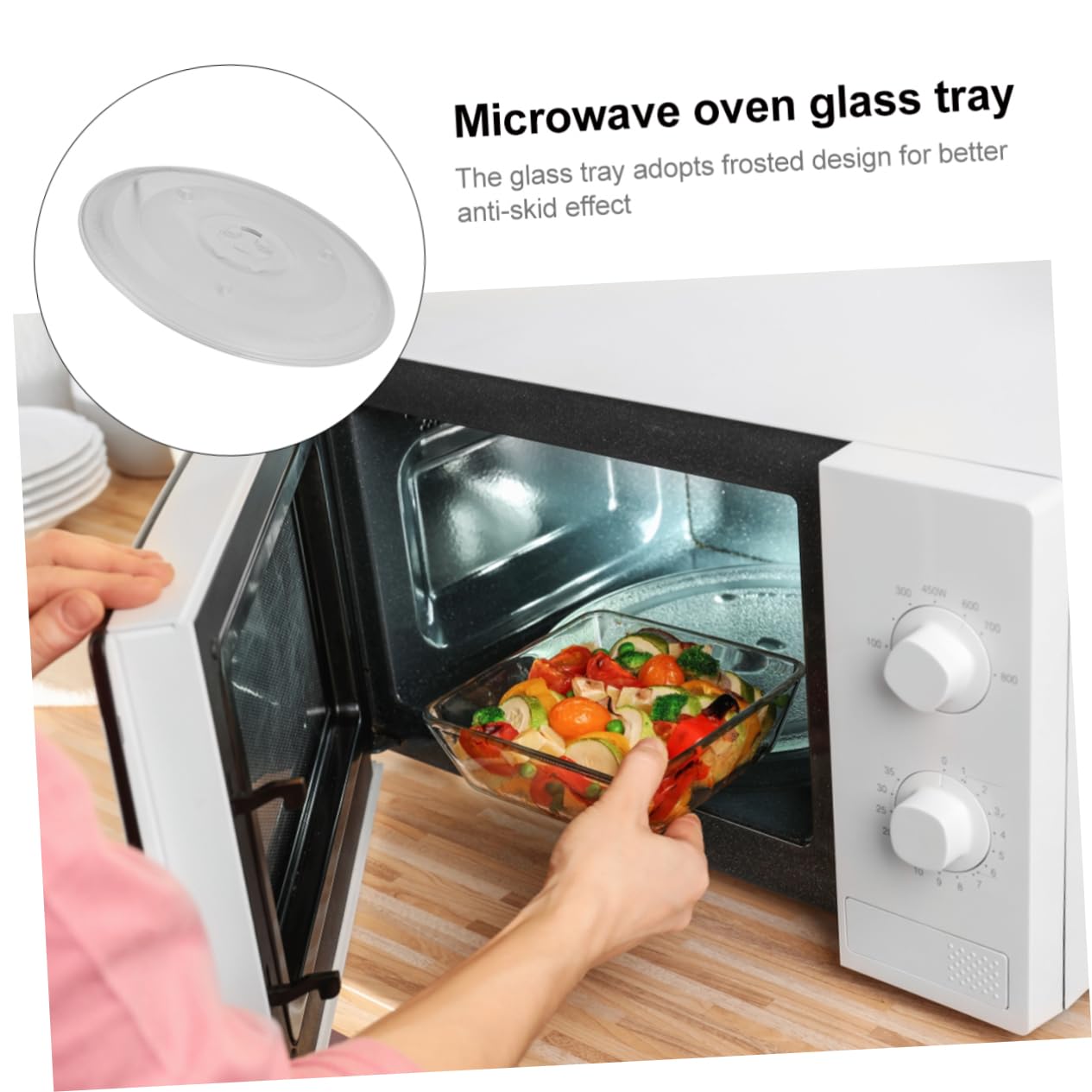 COLLBATH 27cm Y-förmiger Drehteller aus Glas für Mikrowelle Hitzebeständig Leicht zu Reinigen Ersatz für Täglichen Gebrauch im Haushalt