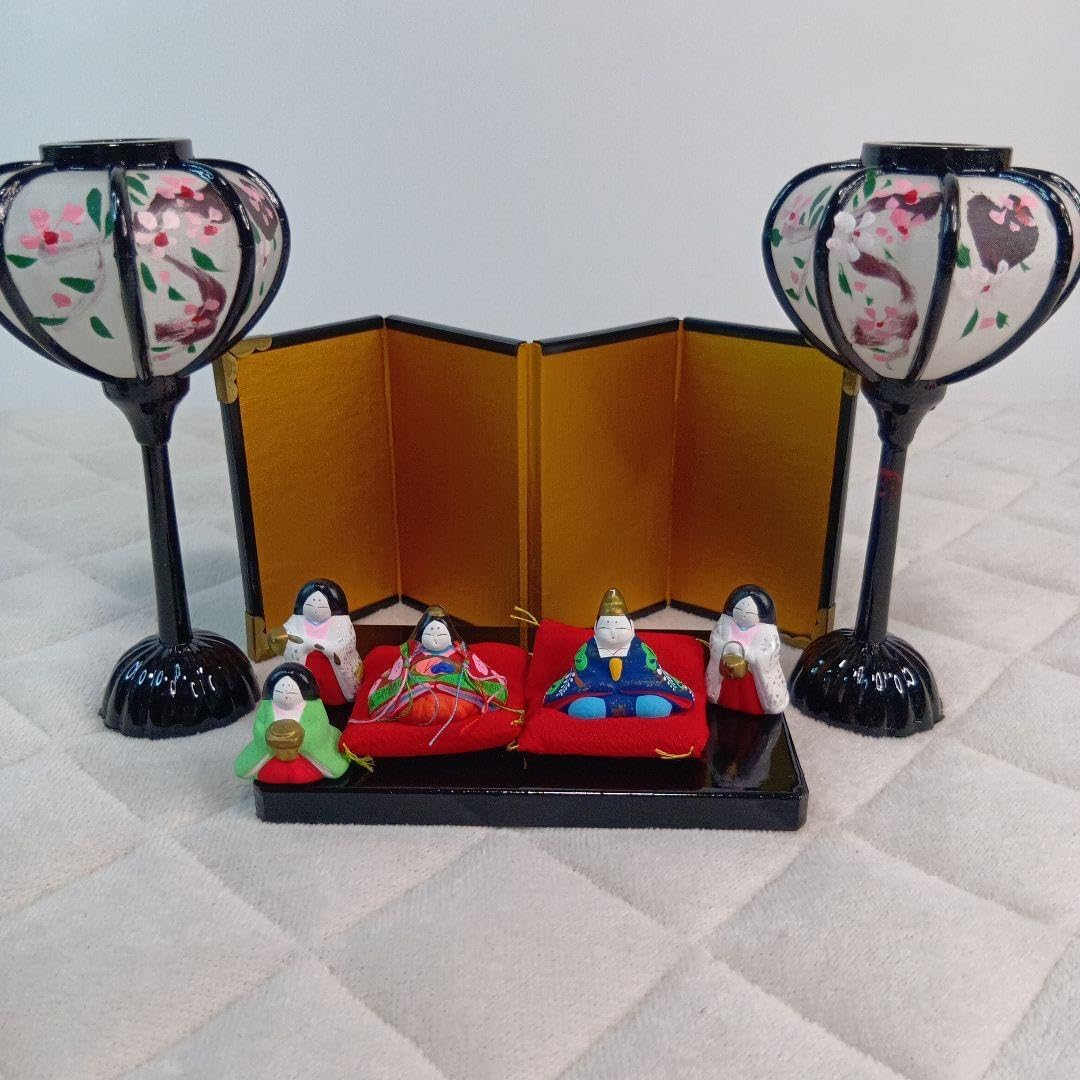 雛人形　草園作　木目込人形　親王五人飾り桜型台 雛人形 草園作 木目込人形 親王五人飾り桜型台 ひな人形】親王