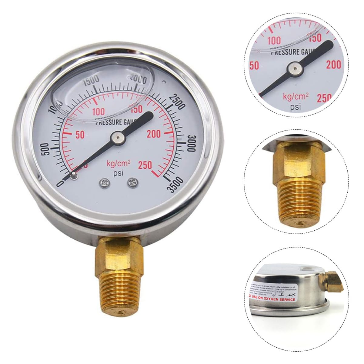 Manometro di Ricambio per Pressione dell'olio Autometer in Acciaio Inossidabile per Pressione dell'Acqua a Gas