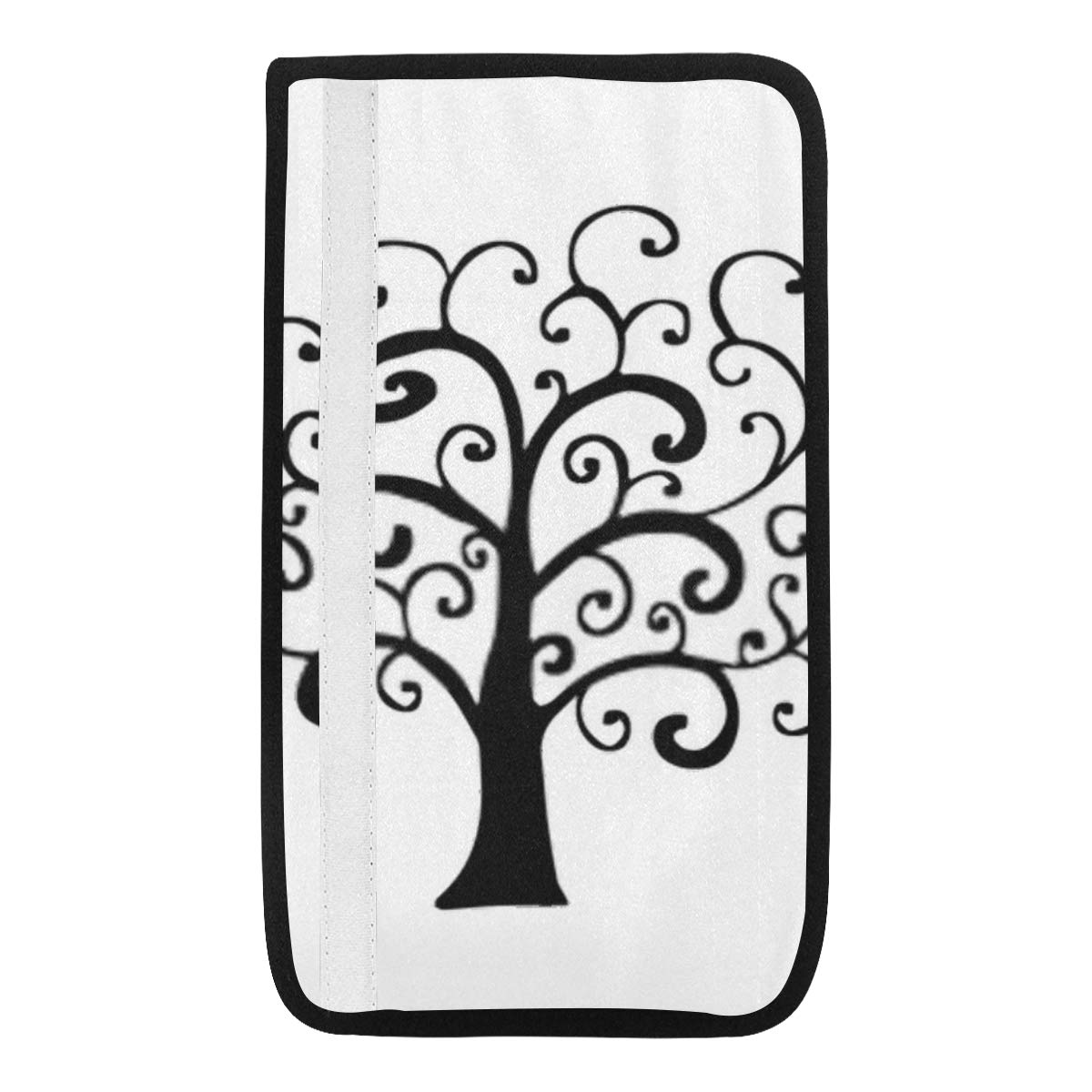 Universal Car Seat Belt Pads Cover, Tree Vector Designtree Black Color Seat Belt