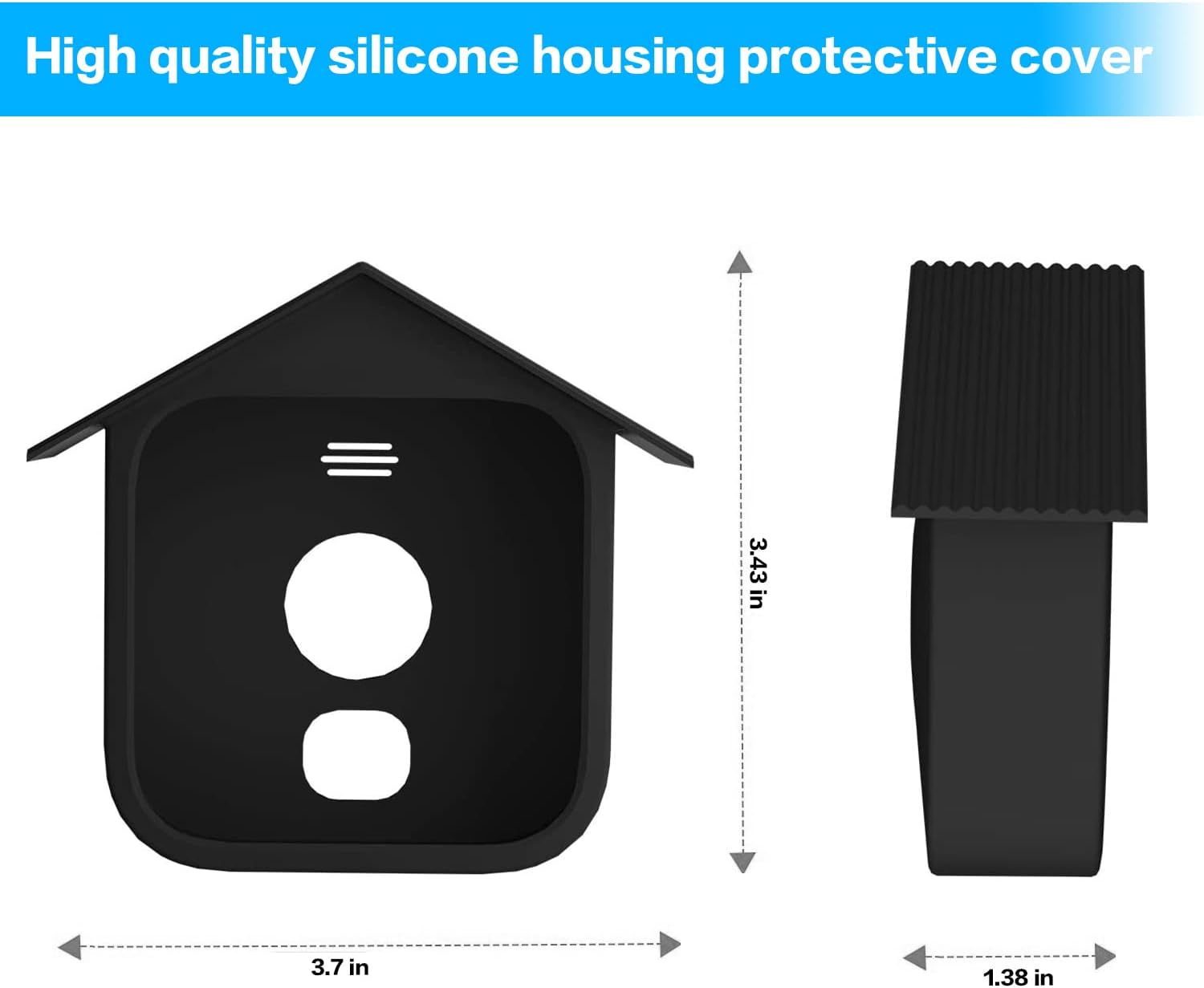Silicone Cover for Blink Outdoor Camera, Soft & Durable Weatherproof Case, Protective Cover for All-New Blink Outdoor Home Security System, Black, 3 Pack image 3