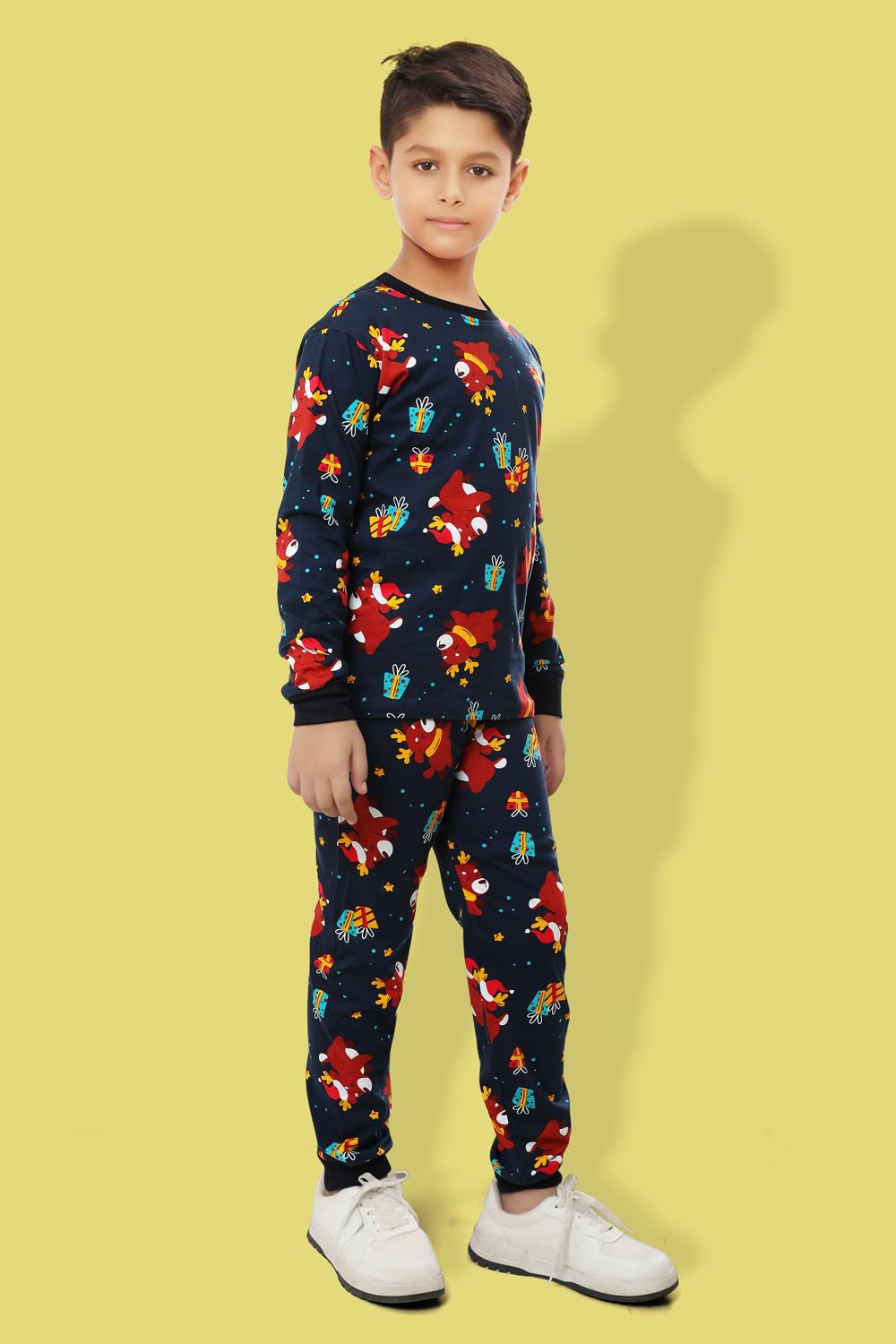 Ninos Dreams Reindeer Printed Christmas Coord Set/Christmas Night Suit - Image 3 thumbnail