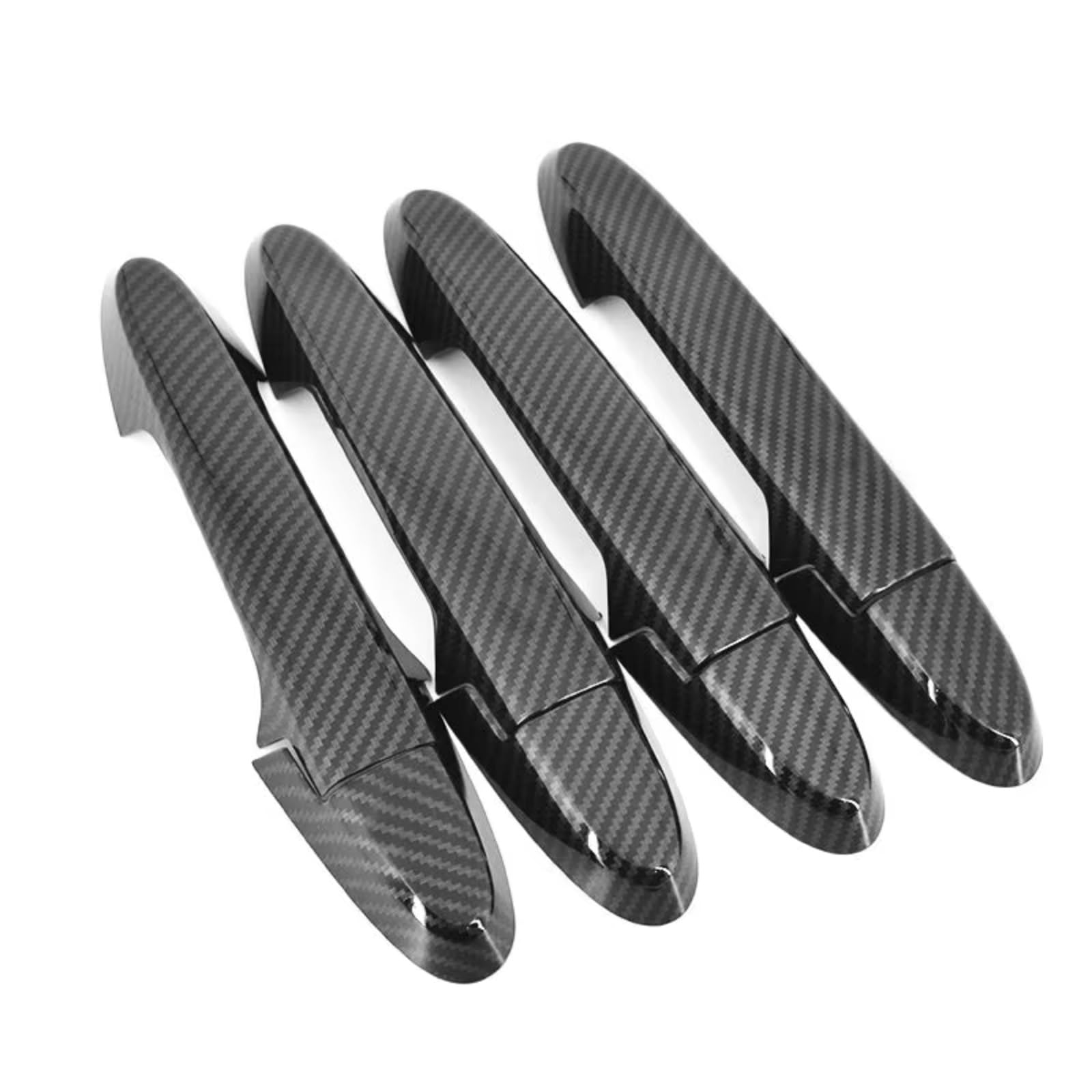 IUKMR for Fit for Jazz 2014-2020 Accessories Carbon Fiber Chrome Car Side Door Handle Cover Sticker Car Outer Door Handle(Carbon 0 Buttons)