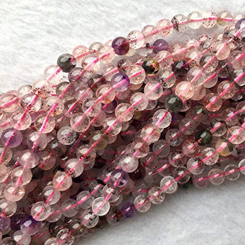 AAA naturalne 1 Strand Super 7 Melody Kamienie szlachetne Koraliki do Biżuterii | 6 mm Okrągłe Koraliki | Zwykłe okrągłe | 15 cali | Strand Bransoletka Koraliki do robienia, Kamień, super siedem