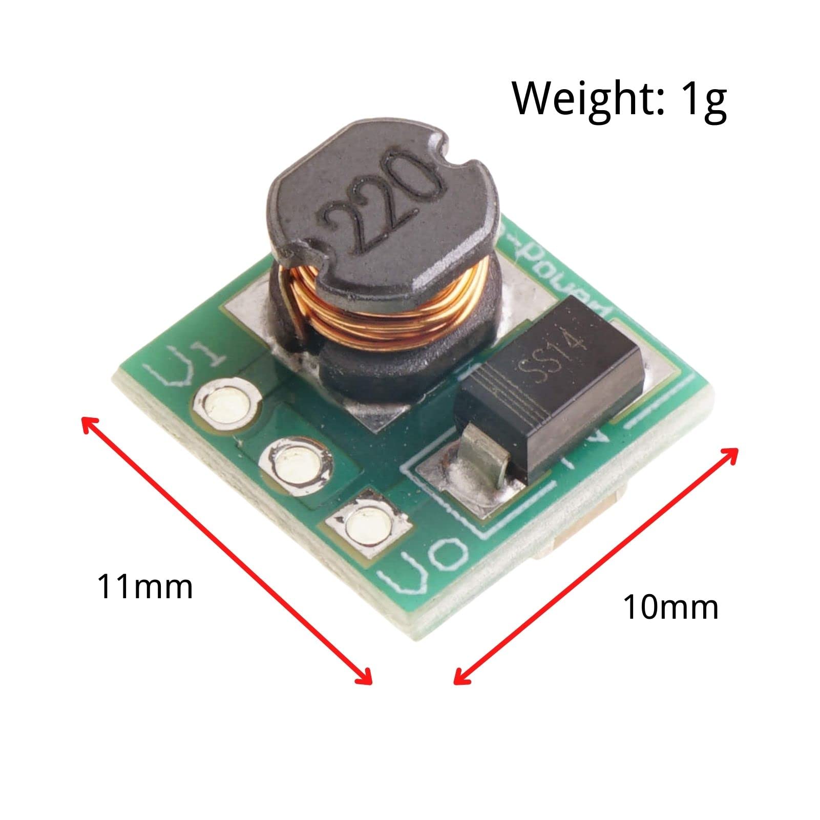 DC Step Up Boost Converter 0,8-3,3 V a 3,3 V Mini Convertitore di Tensione Alimentatore di Rete (10 Pezzi)