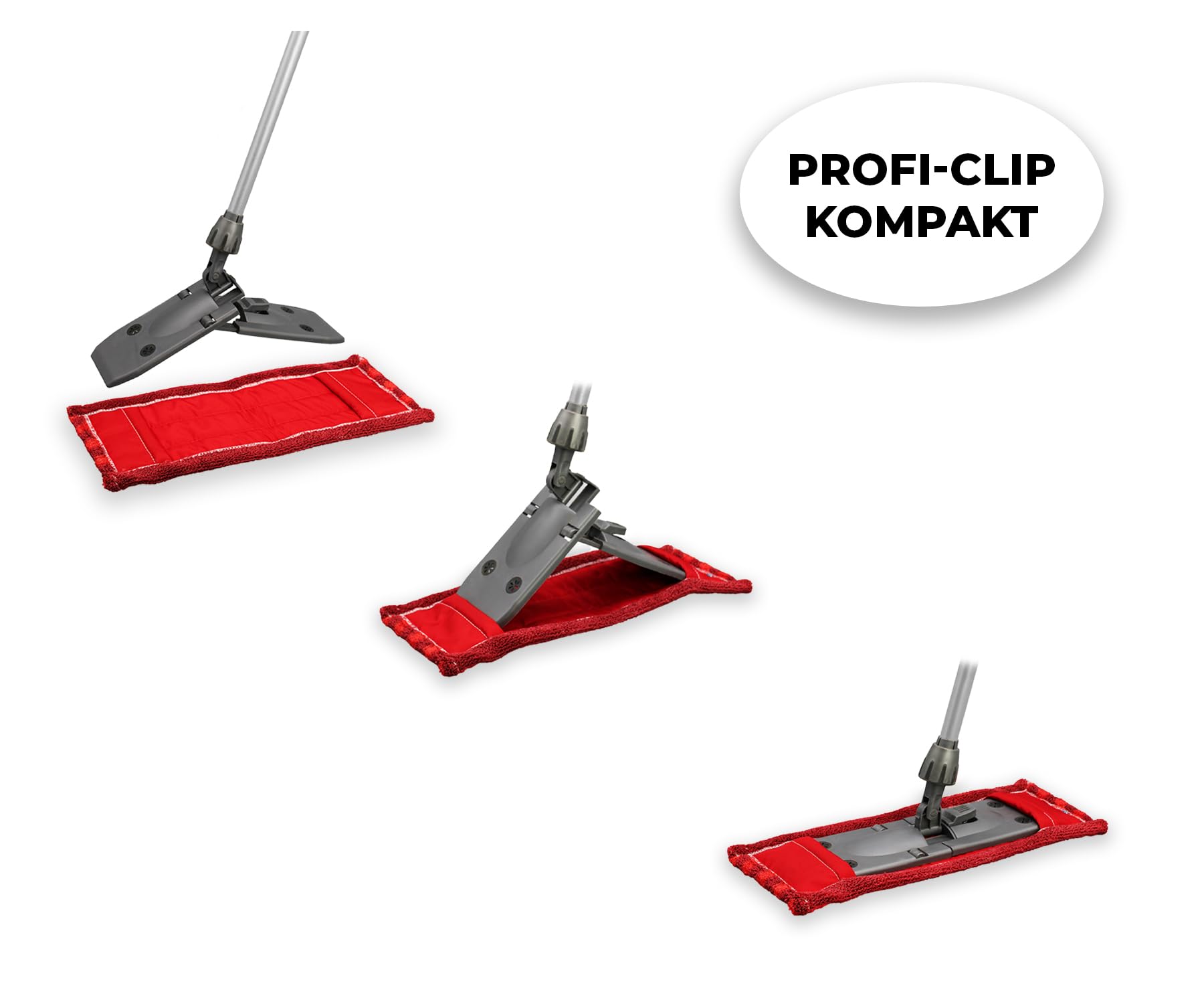 Wischmoppbezug Ersatzbezug 40 cm – Mikrofaser – Gestrickt Moppbezug für Bodenwischer & Klapphalter – Wischmopp Bezug Set 5er – Waschbar bis 90°C – Für Parkett Laminat Fliesen – Rot