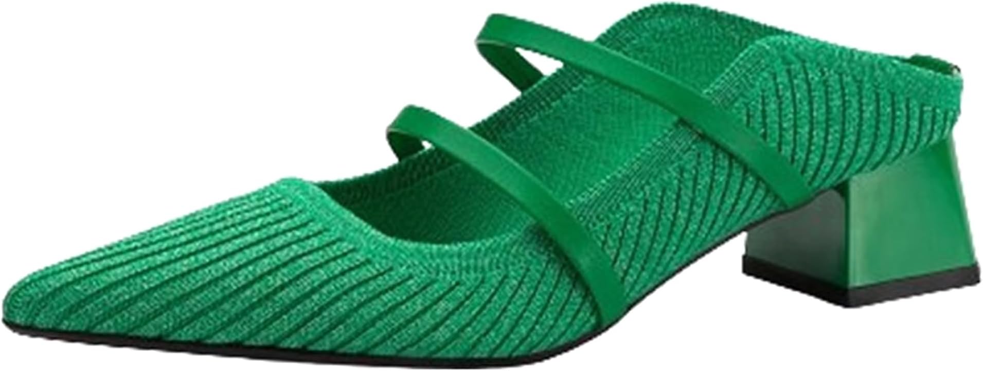 Women's Pointed Toe Mules - Chunky Heel Slide Sandals for Women, Comfortable Commute Shoes, Open Back Summer Slippers, Casual Dressy Loafers