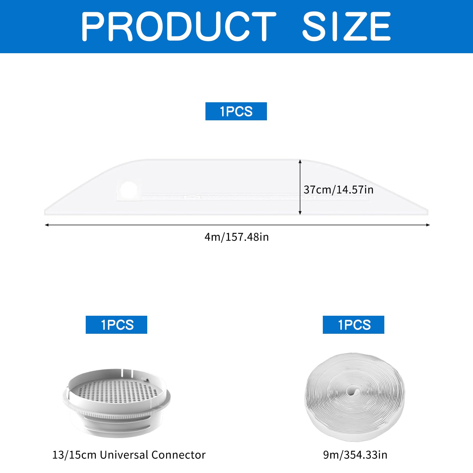 Sello de Ventana Universal,Kit Ventana Aire Acondicionado Portatil 4m,Adaptador de Ventana,Sellado Ventana Aire Acondicionado,Kit de Junta de Ventana,para Acondicionadores de Aire Móviles