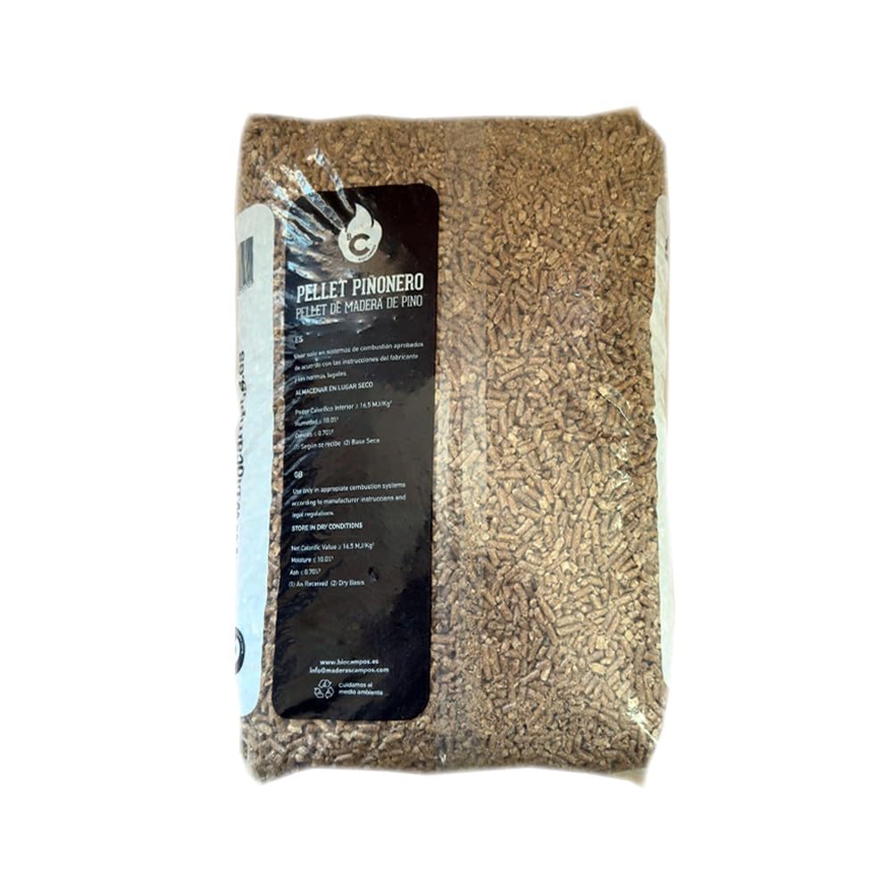 Saco de Pellet 100% Pino para Calderas y Estufas - 15Kg