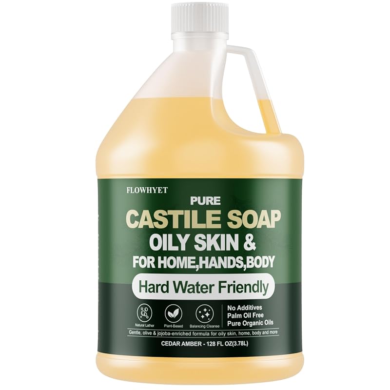 Sabonete líquido de Castela FLOWHYET Cedar Amber, refil com 3,79 L