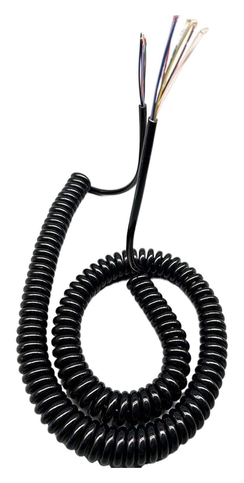 Kabel telefoniczny Przewód zasilający spiralny, elastyczny, sprężynowy, 24AWG, 9-żyłowy, spiralny, teleskopowy, z czystej miedzi, o wysokiej elastyczności(Stretch 3.75 Meter)