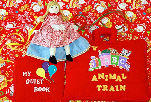 布絵本MY QUIET BOOKバルーン英語刺しゅう版&MY ABC ANIMAL TRAIN レッドおまけ付き赤ずきんちゃんクリスマス!スペシャルギフトセット