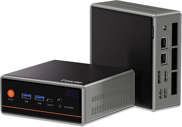 Trycoo Mini PC Gaming AMD Ryzen 5 5600H 8GB RAM DDR4 (hasta 64GB) 256GB SSD | Computadora de escritorio mini 2026 para oficina, hogar y juegos, Doble LAN, Triple pantalla 4K, WiFi 6, BT5.2, Type-C, HDMI, DP