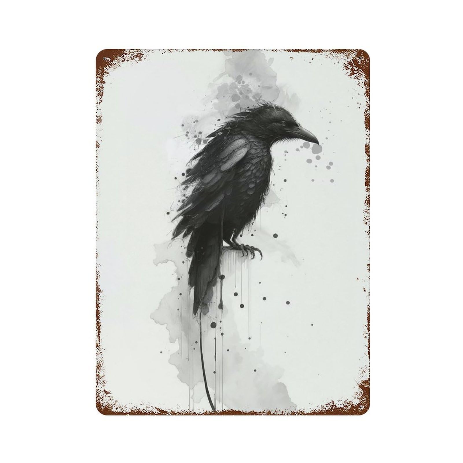 Rustic Tin Plaque The Shadow 15.7"x11.8", Retro Wall Decor for Shed, Workshop And Garage Wall Decor