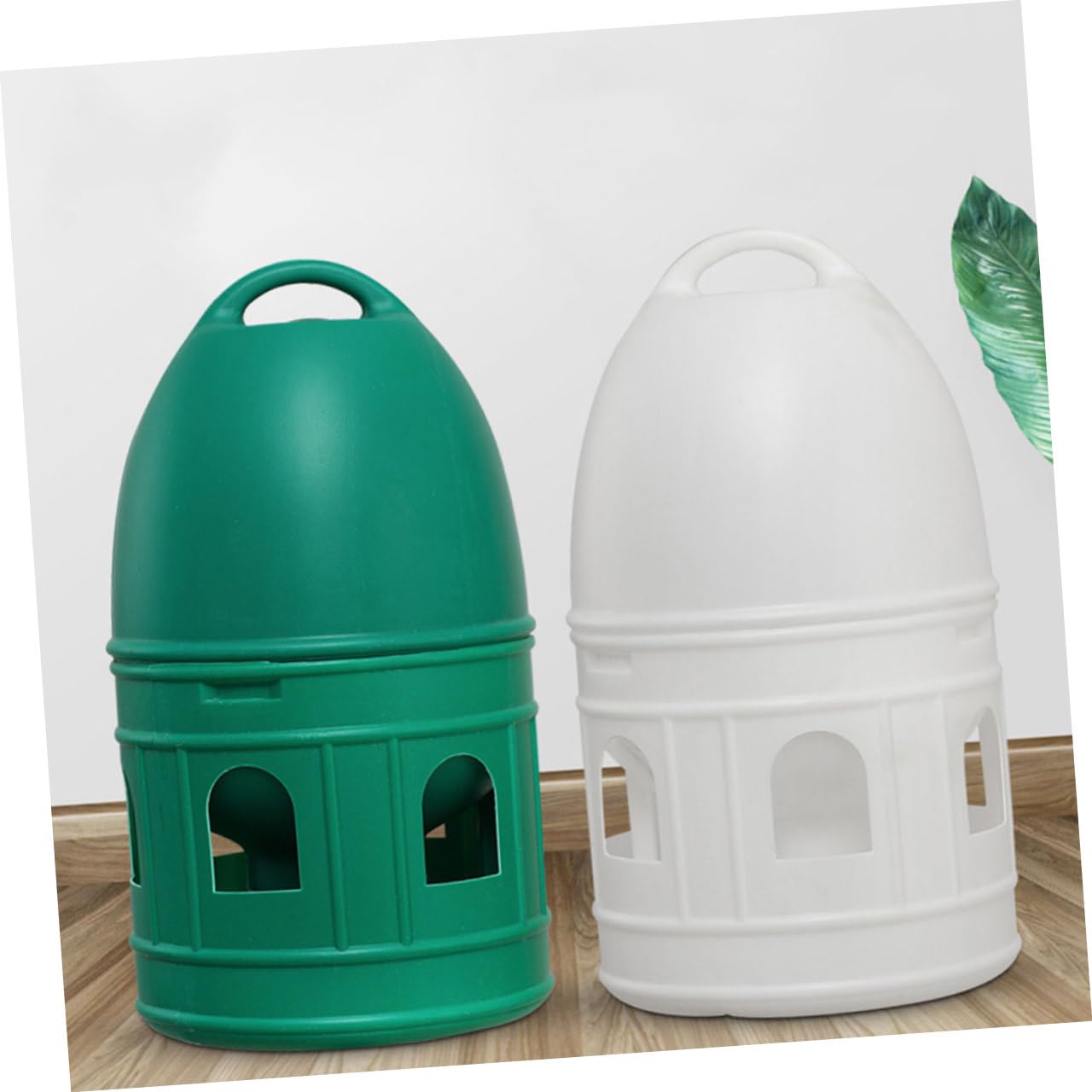 Taubentränke 10l aus Kunststoff, Grün, Rund mit Griff | Vögel und Tauben, für Haus und Käfig, Leicht zu Reinigen und Abnehmbar