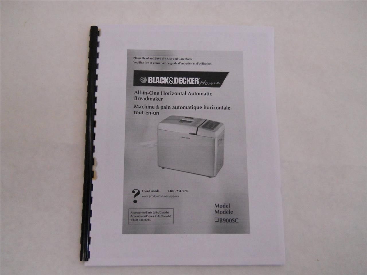 Image of the Black & Decker BMH300 Bread Machine Instruction Manual cover