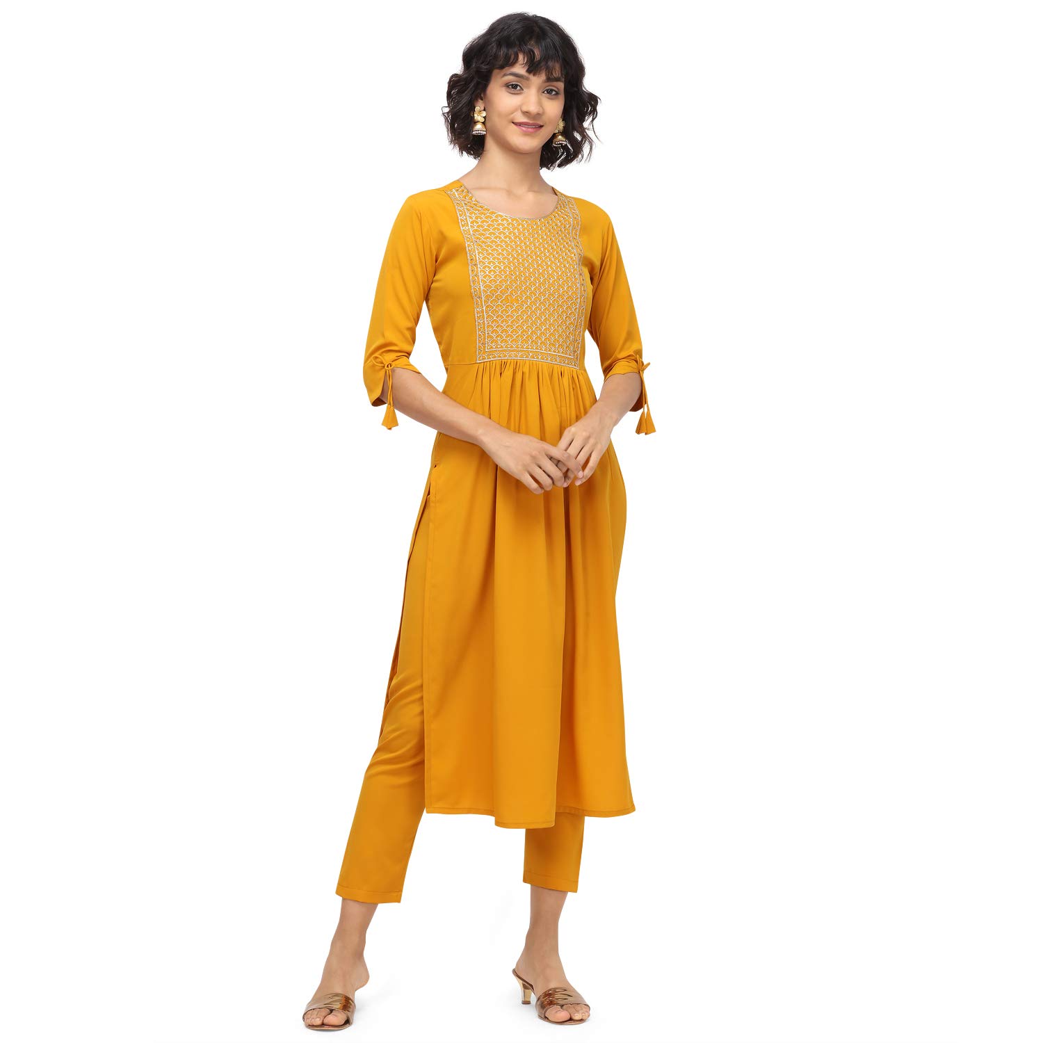 NAINVISHCotton Blend Kurti Kurta Pant | Kurta Set for Women | Women Kurta Pant Set | Kurta with Pant Set | Printed Kurta Pant Set