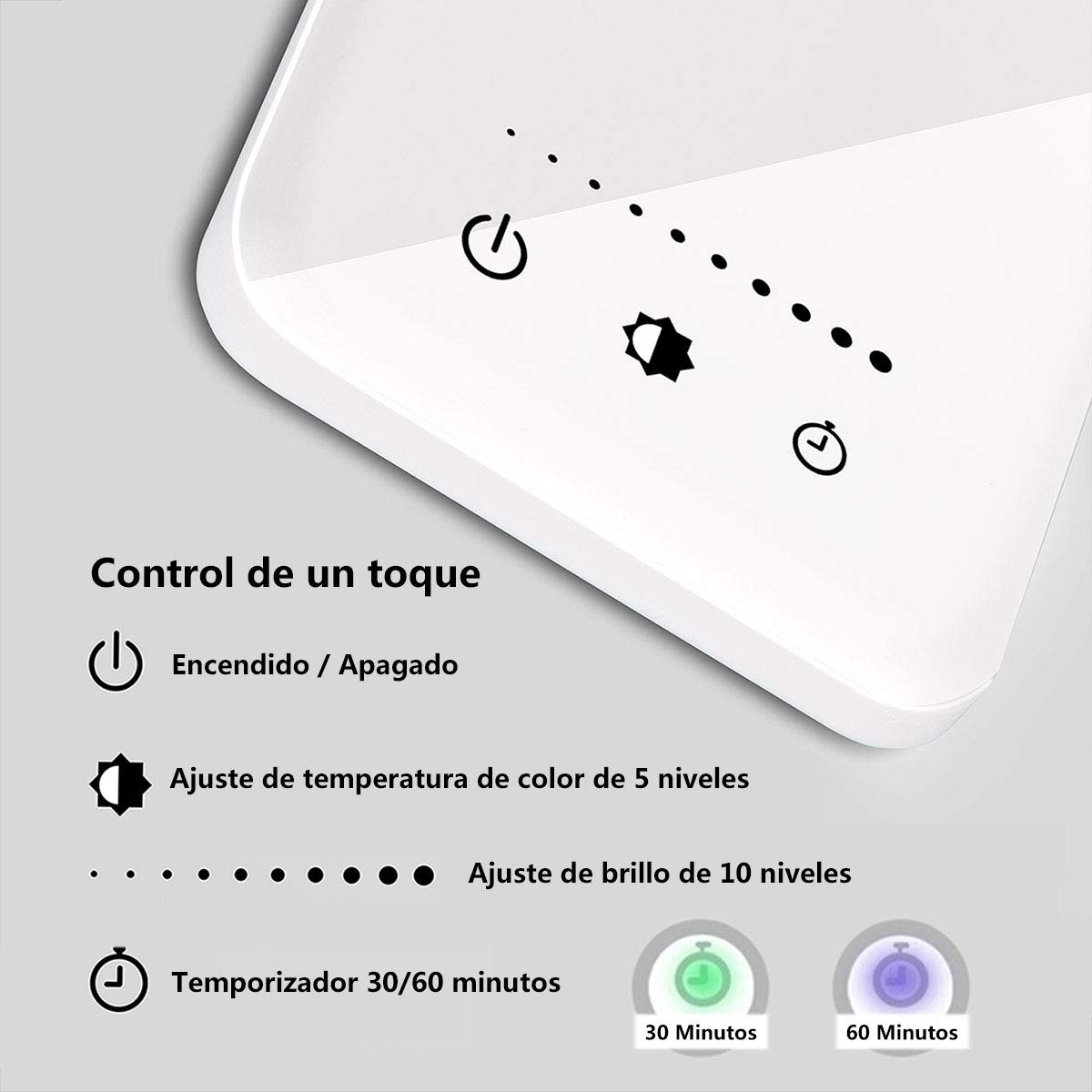 SLATOR Lámpara Escritorio LED, Flexo de Escritorio (Cuidado Ocular, Puerto USB, 5 Modos,10 Niveles de Brillo,Temporizador de 30/60min, Función de Memoria)