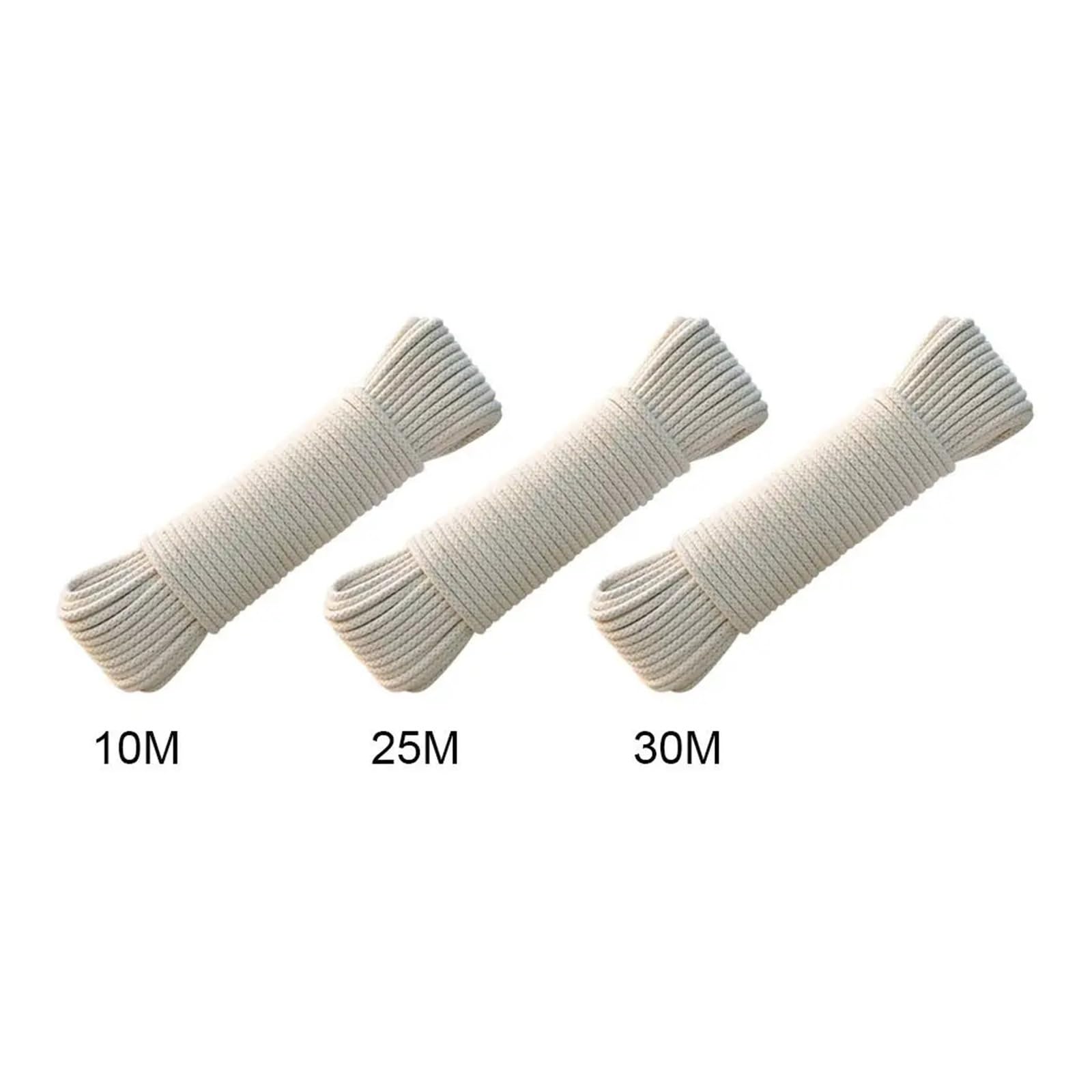 Corde à Linge, Ligne de Lavage extérieure Corde à Linge en Coton tressé 10-30m(30m)