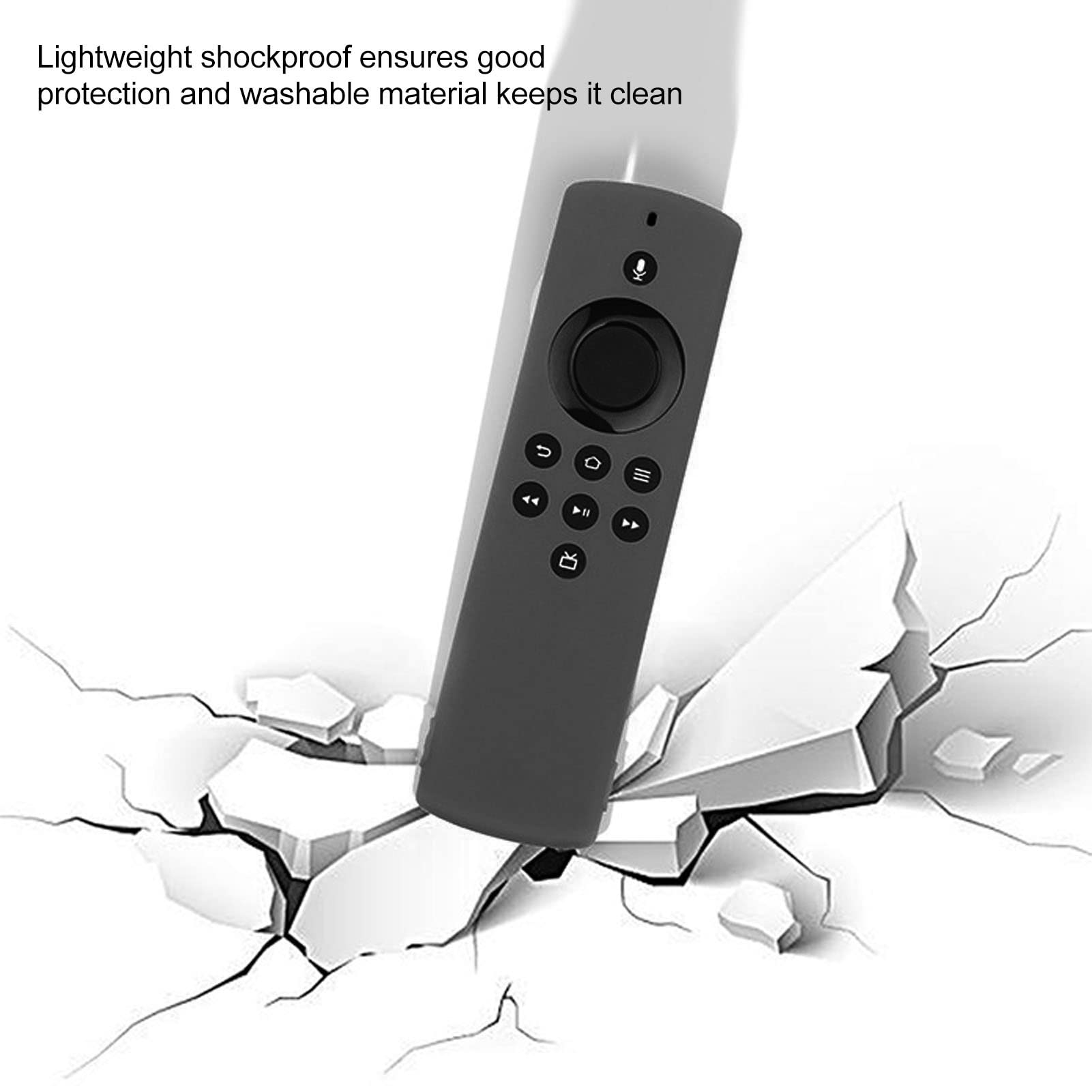 Fundas protectoras de silicona para mando a distancia, lavable, a prueba de golpes, para Fire TV Stick Lite (gris oscuro)