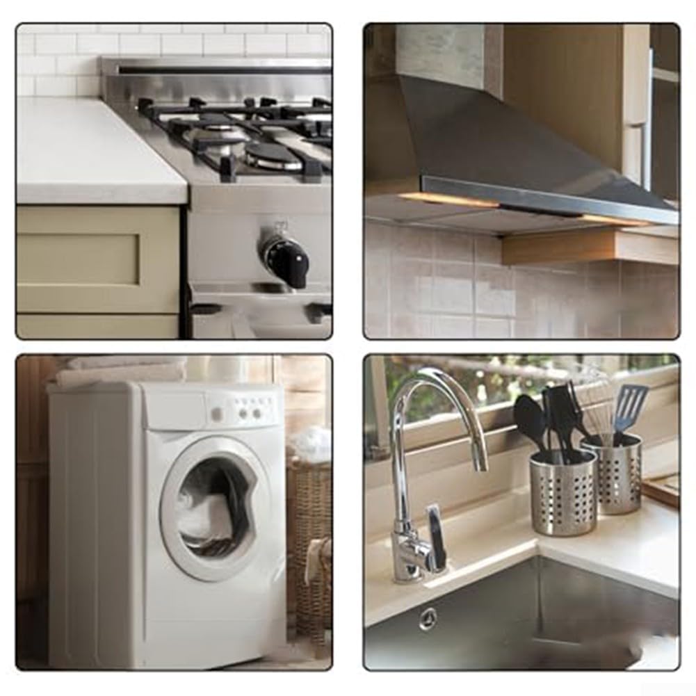 Kitchen Upgrade Lot de 4 couvre-joints rétractables en acier inoxydable Argenté