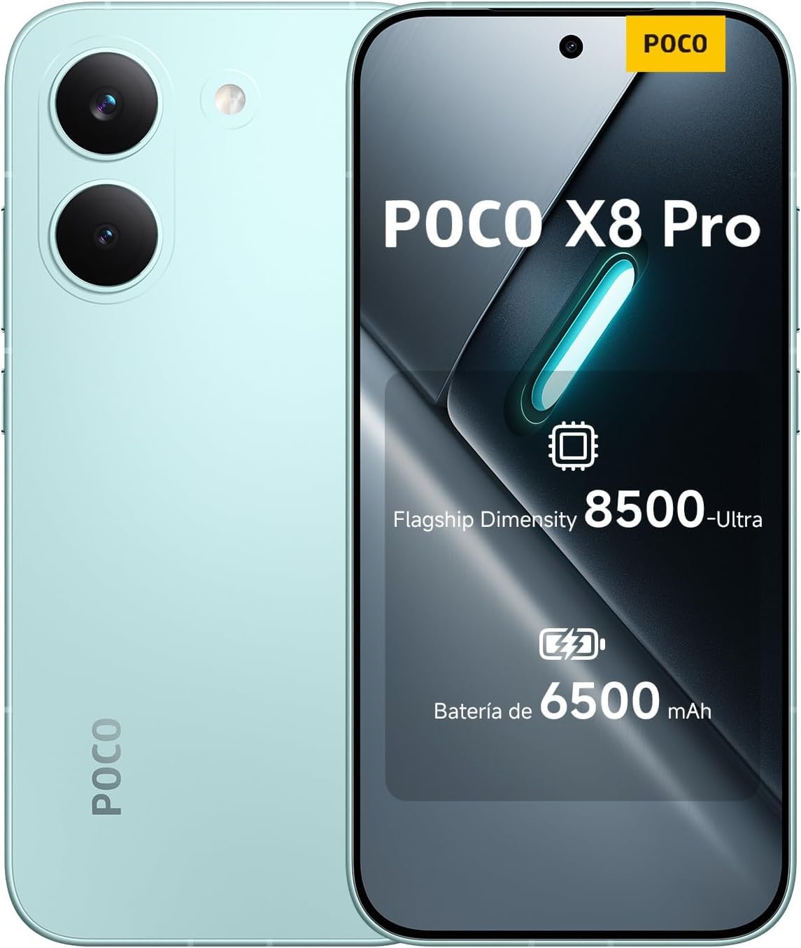 XIAOMI POCO X8 Pro Smartphone 8+512GB,Dimensity 8500-Ultra, batteria da 6500 mAh,sensore Sony IMX882 da 50 MP con OIS, fotocamera da 50 MP,Verde,caricabatterie non incluso