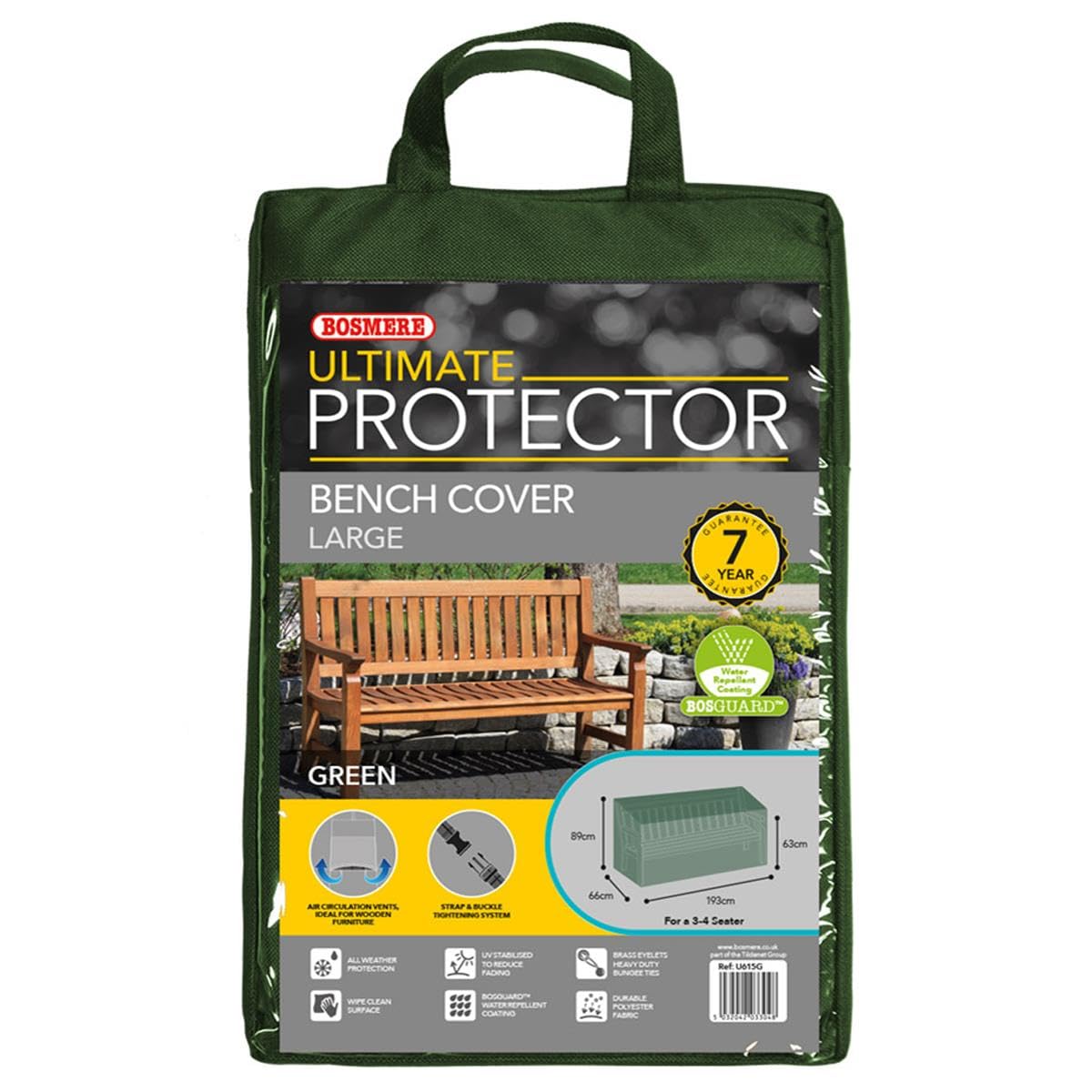 Bosmere Ultimate Protector Bench Seat Cover 3-4 Seat Green U615G