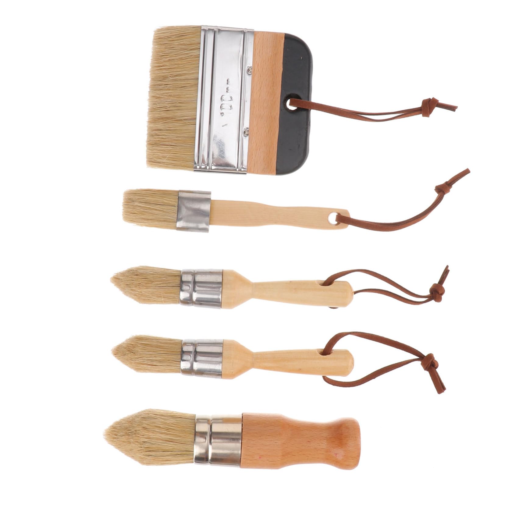 Homoyoyo Pennelli con Manico in Legno per Vernici Acriliche e Smalti Pennelli Rotondi Resistenti per Pittura su Legno Mobili Pareti e Decorazioni Interne Sostituzione Durevole per Lavori
