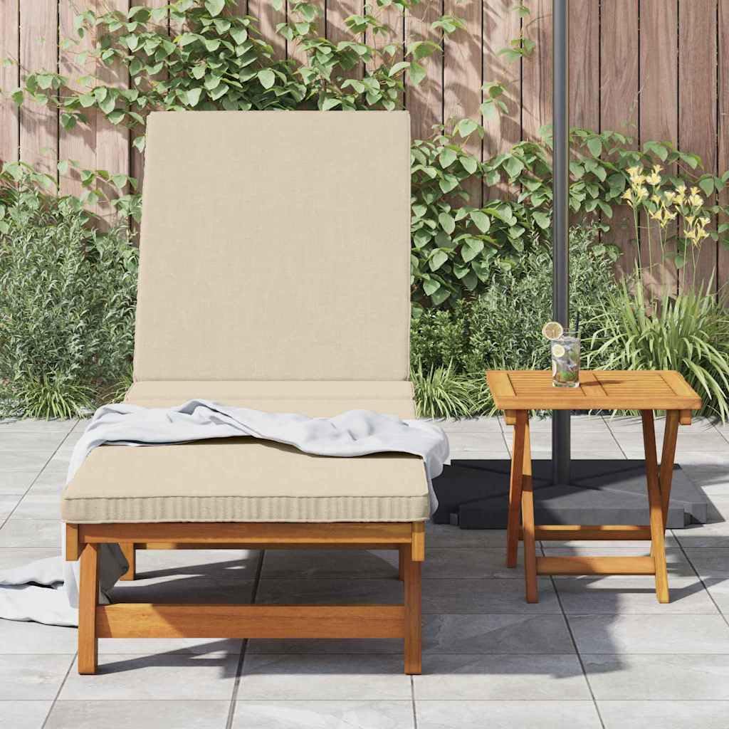 Leżak ogrodowy z litego drewna akacjowego, zestaw 2 sztuk, brązowy, 63 x 199 x 85 cm, na taras, z wielostopniową regulacją oparcia i tapicerką