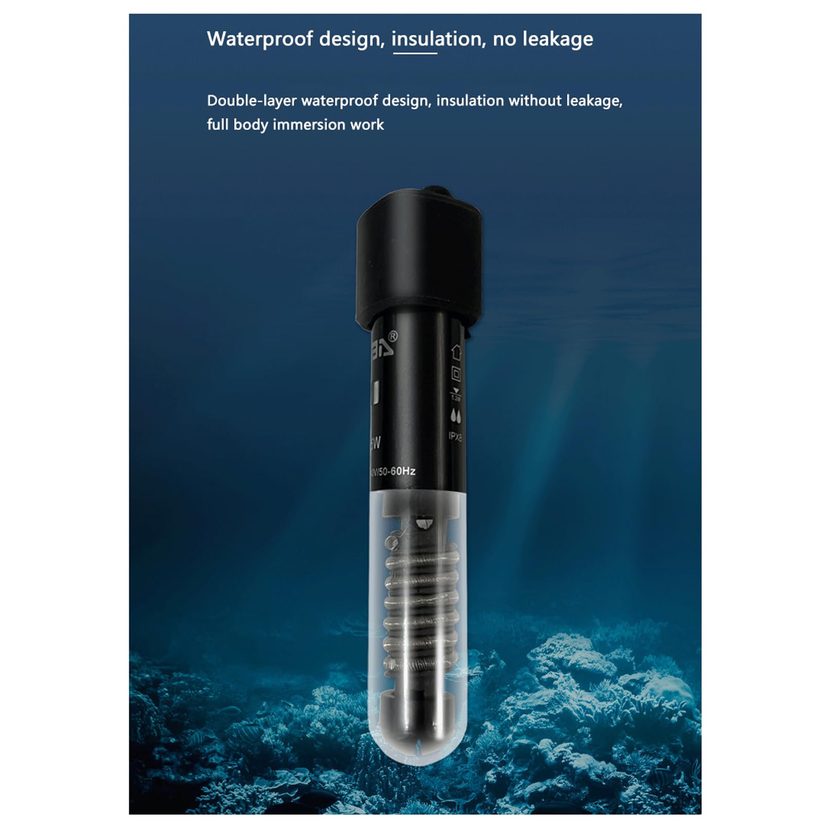 Varilla de Calentamiento para Tanque de Peces, Temperatura Constante automática, Calentador de Control de Temperatura para Tanque de Tortuga, Temperatura Constante de 26 Grados, 50W (50W)