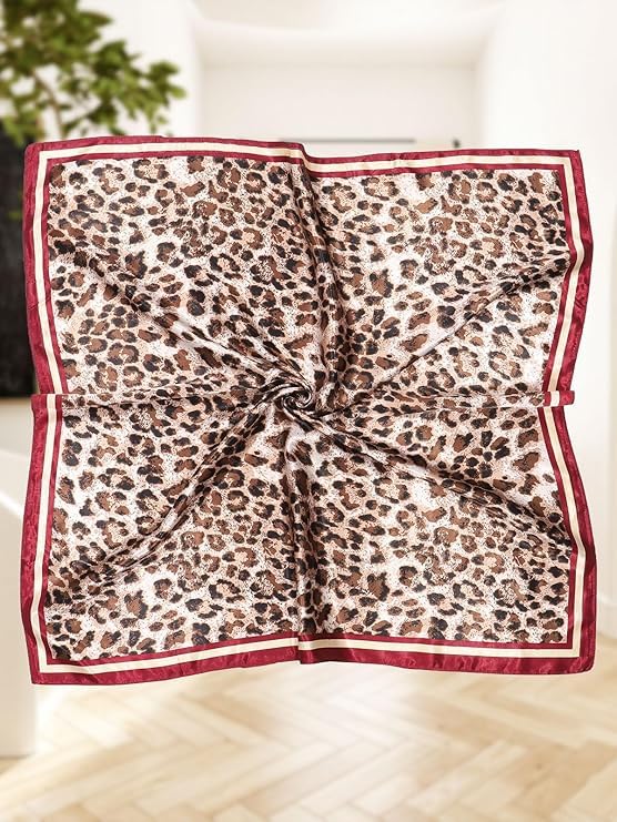 35 x 35 Women's Fashion Pattern Large Square Silk Like Hair Scarf Head Sleeping Wrap Satin Neck Bandana