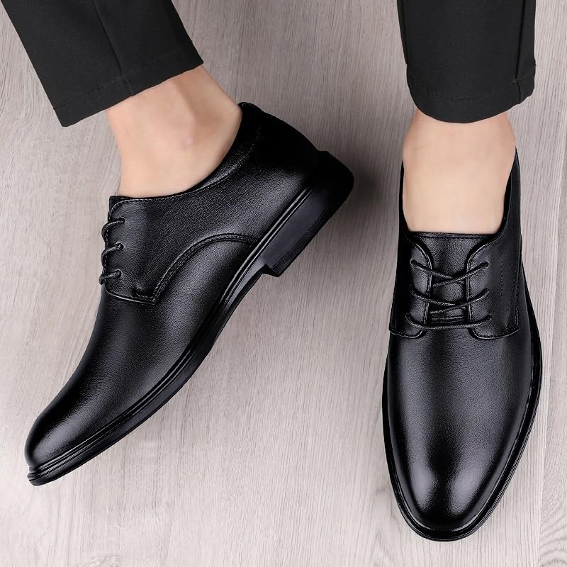 Mens Oxford Dress Shoes Lace-up Vegan Leather Prom Wedding Anti-Slip Casual Shoe Wedding Brogue4