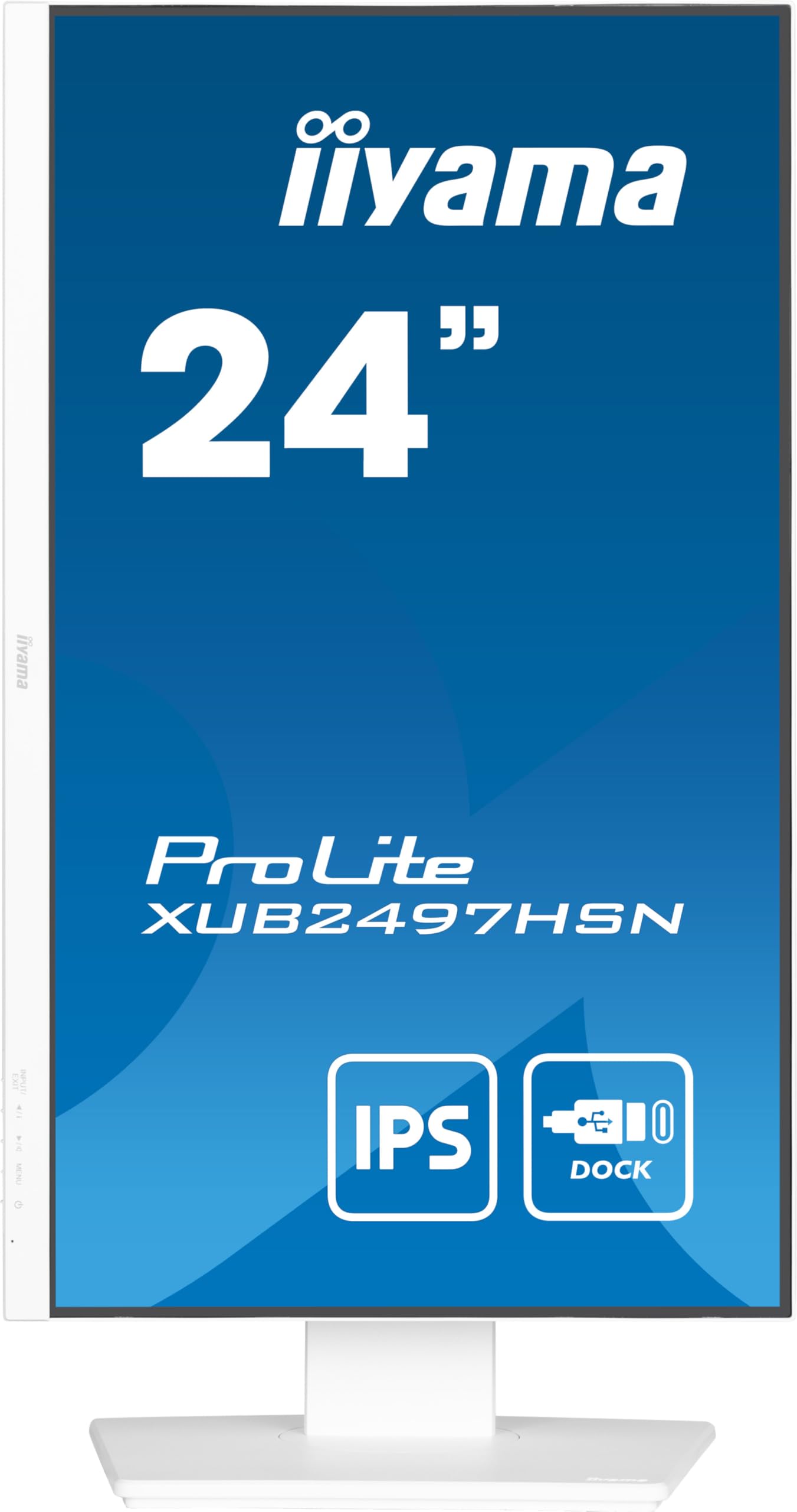 iiyama ProLite XUB2497HSN-W2 60,5cm 23,8" IPS LED-Monitor Full-HD 100Hz HDMI DP-in/out DaisyChain USB3.2 USB-C Dock 65W LAN Slim-Line Höhenverstellung Pivot Sincronizzazione adattiva weiß