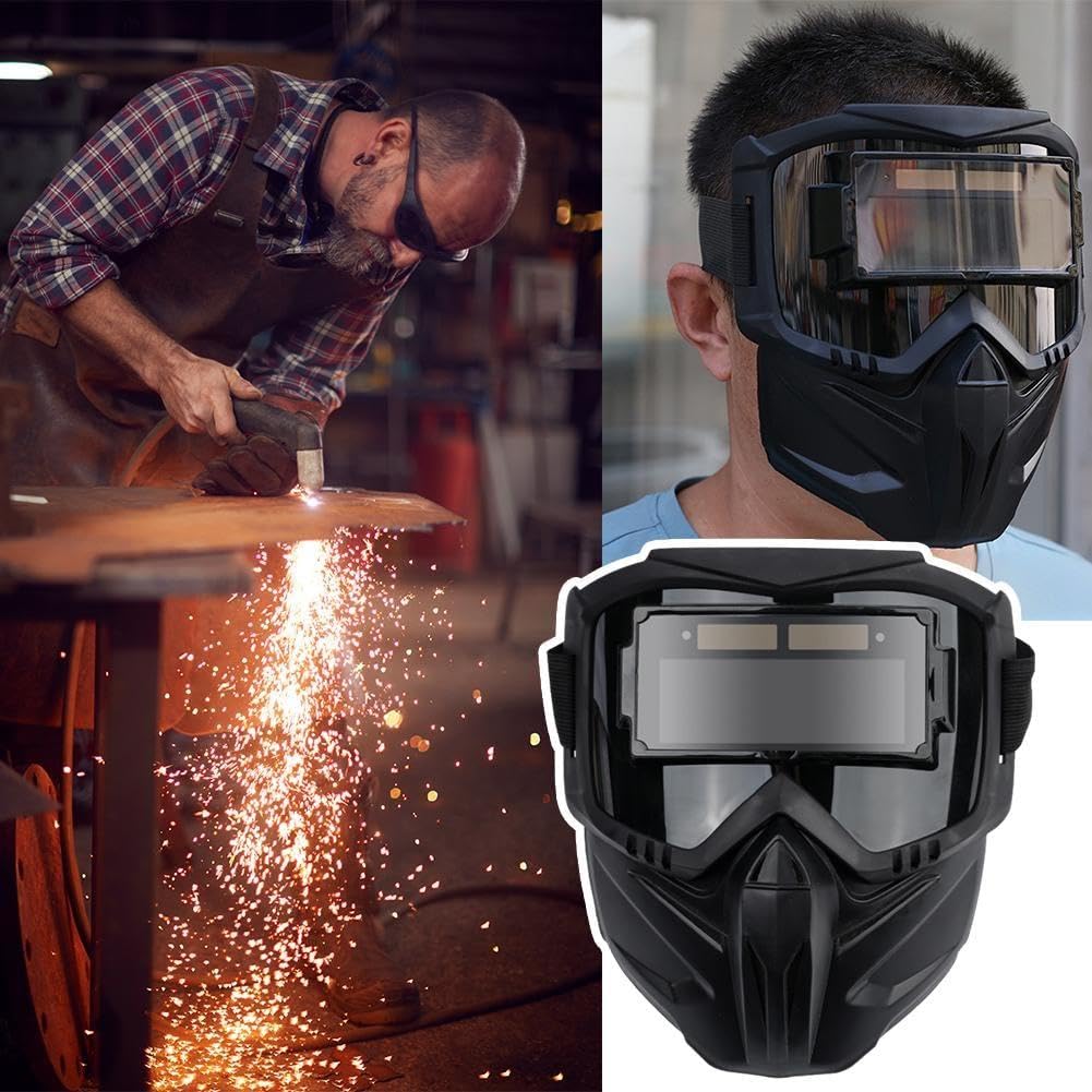 Casco de soldadura automático profesional montado en la cabeza con filtro de luz, máscara de protección contra el resplandor, equipo de casco, gafas de soldadura, oscurecimiento automático, gafas de