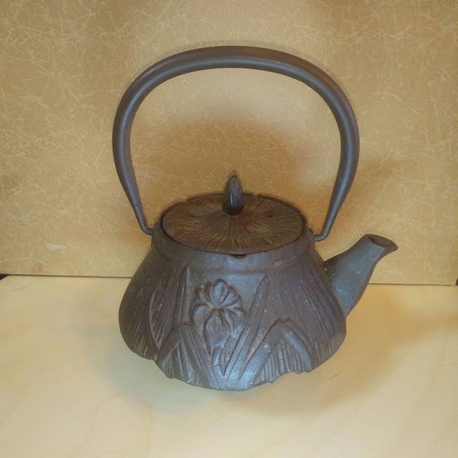 インテリア　鉄瓶 急須　まとめ売り 置物 toki no niwa/寸胴鉄瓶 革巻 -持ち手が熱くならない、お湯を