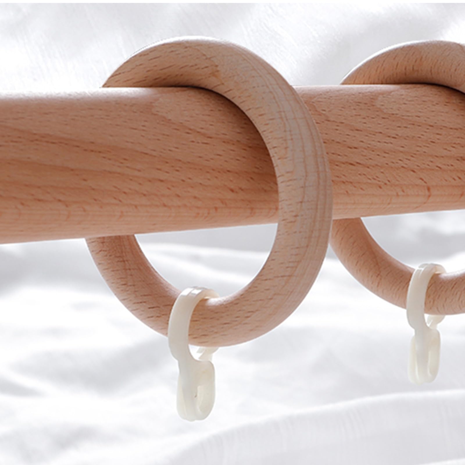 Gancio in legno con fibbia romana in legno massiccio ispessito, design silenzioso, 1 pezzo (include gancio in plastica), ideale per appendere tende eleganti decorazioni per la casa