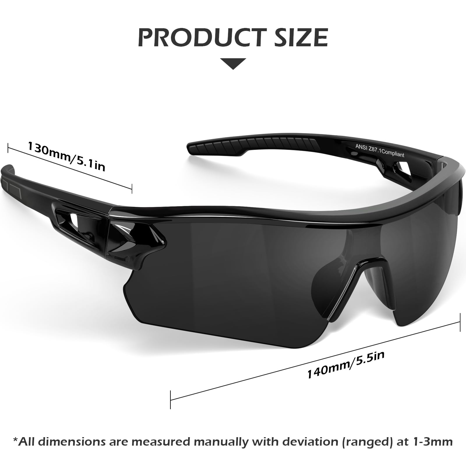 OXG Schutzbrillen für Damen und Herren, ANSI Z87.1, kratzfeste Arbeitsbrille mit UV400-Schutz, 6 Stück