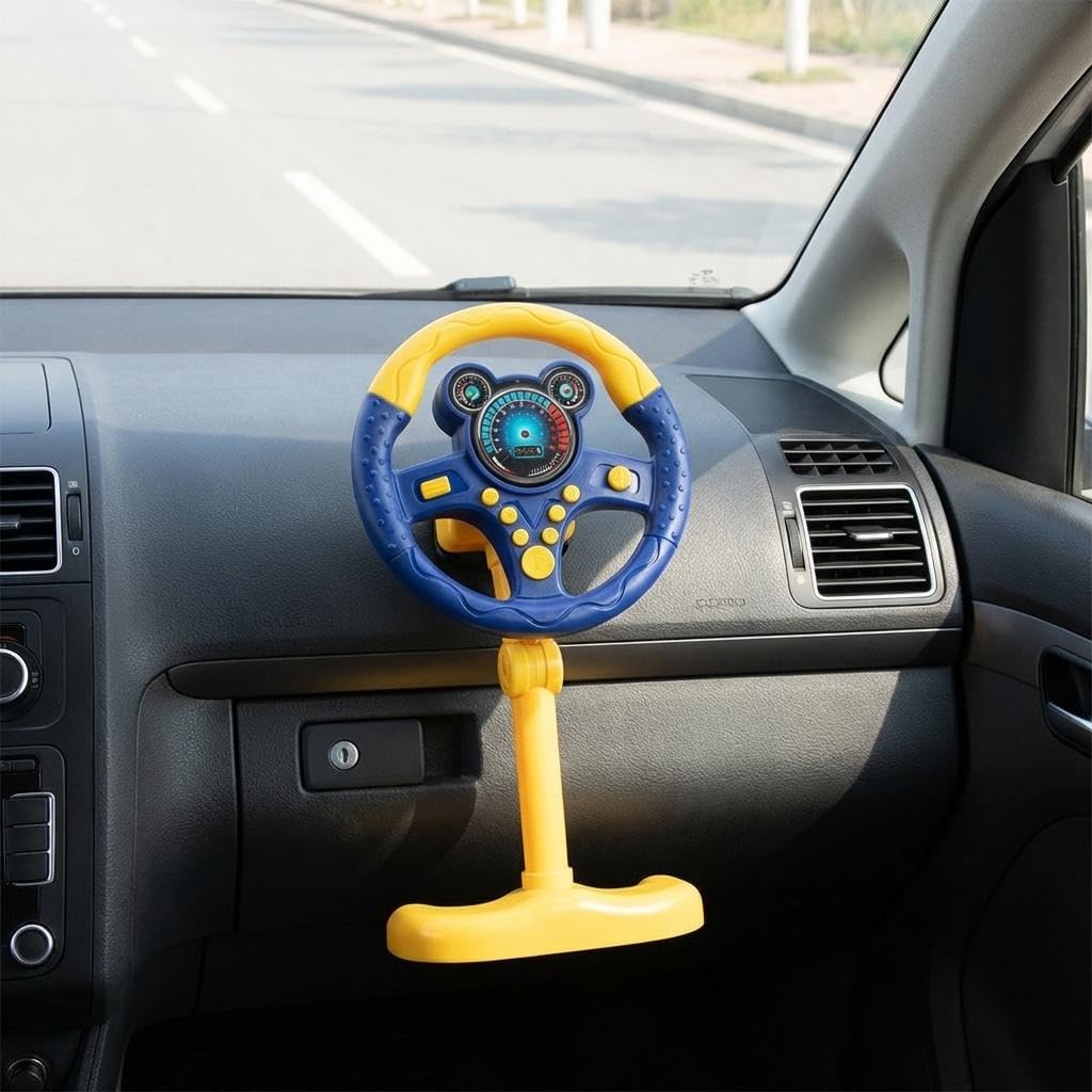 Baoblaze Volante Giocattolo Simulato Bambini Interattivo Elettronico Installazione Semplice con Supporto Educativo Effetti di Luce Suoni Migliora Riflessi E Ab, Blu