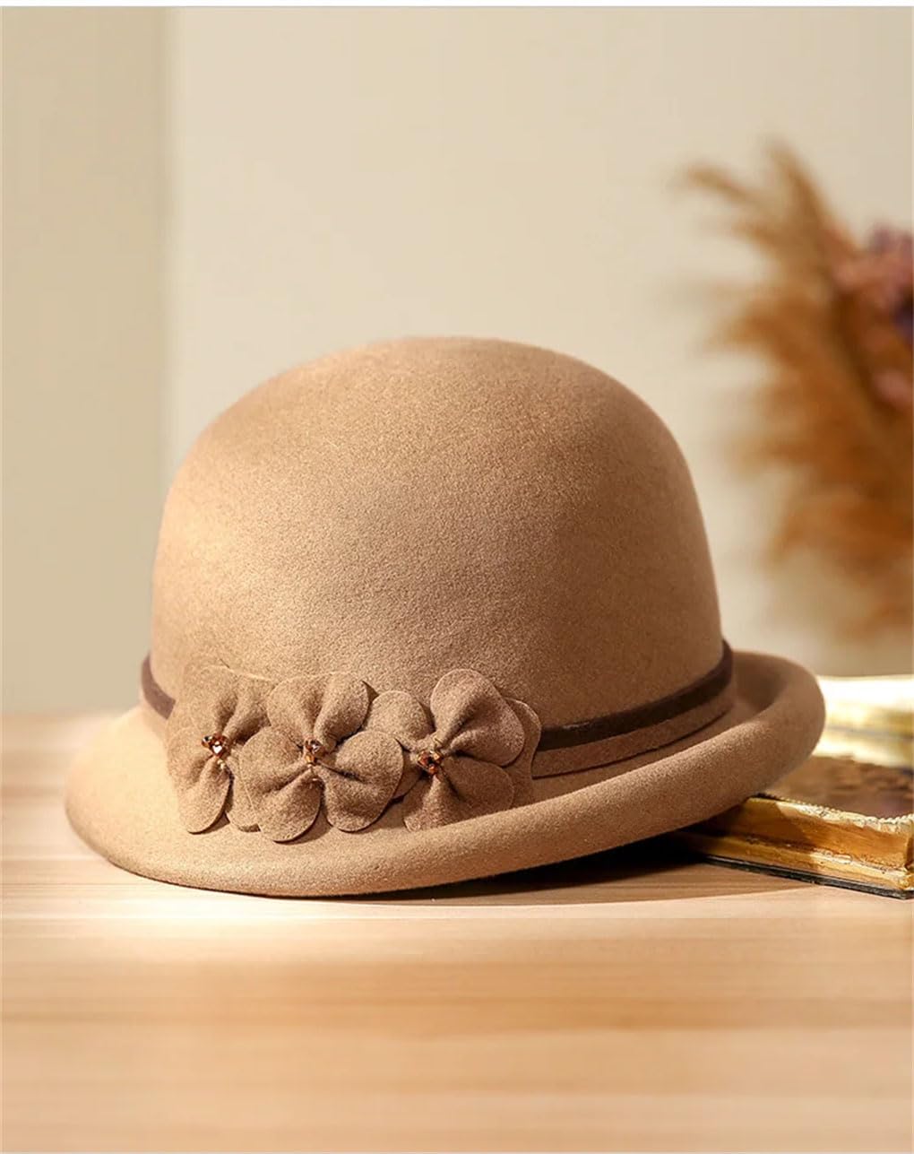 SaoBiiu Lady Feltro Fedora Madre Inverno Lana Cappello Donna Festa Formale Cloche Cappelli