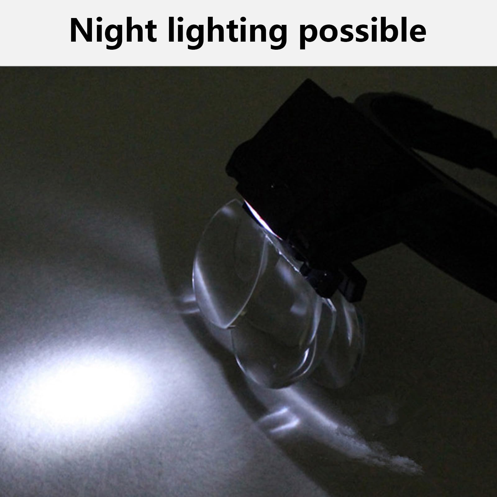 YPBEW Head Mount Magnifiers with Led Professional Jewelers Loupe Light IlluminatedHeadband Glass for Reading Headband Magnifiers