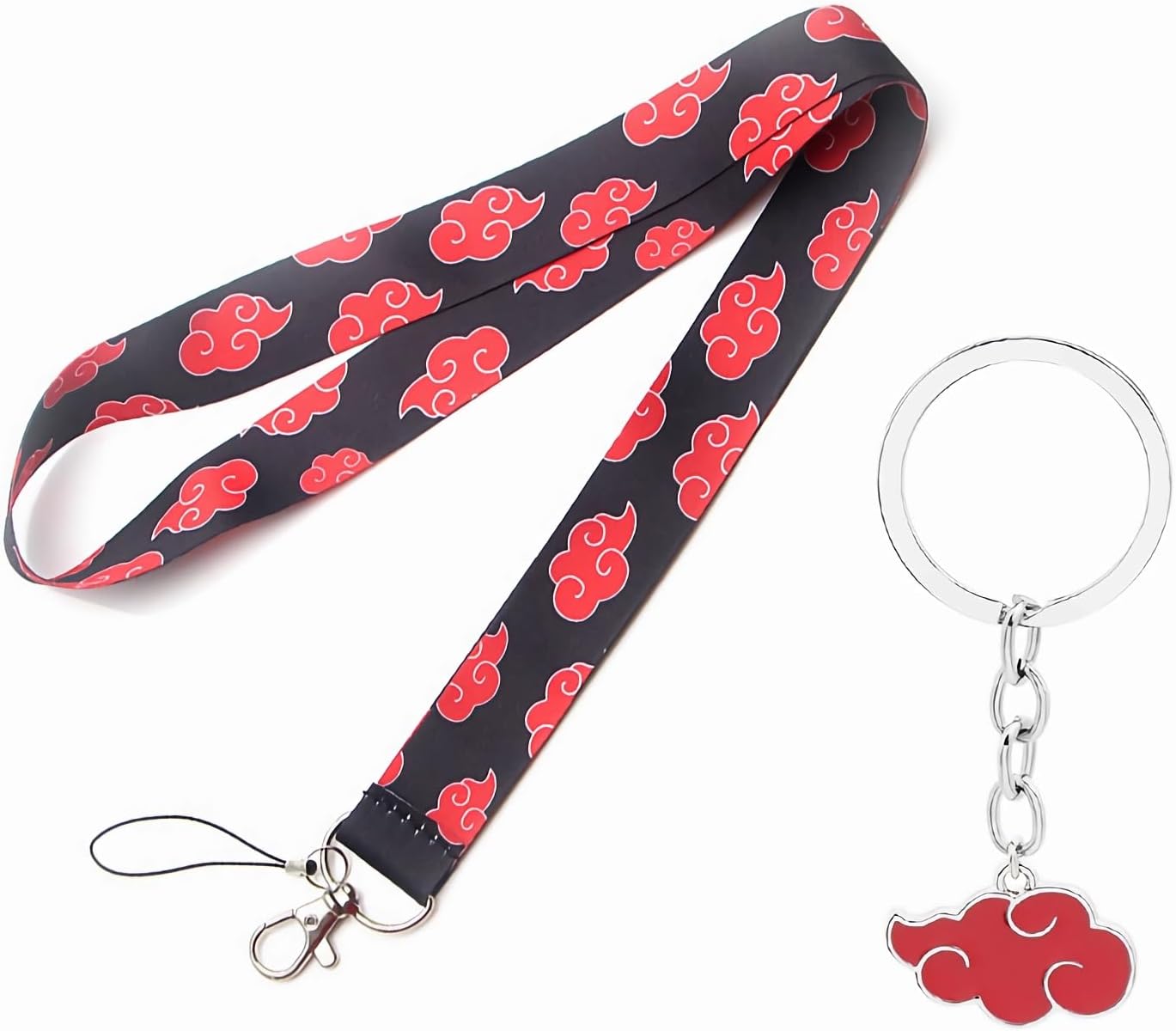 Anime Lanyard Akatsuki Keychain Alloy Lanyard Keychain With Cloud Gift for Anime Fans