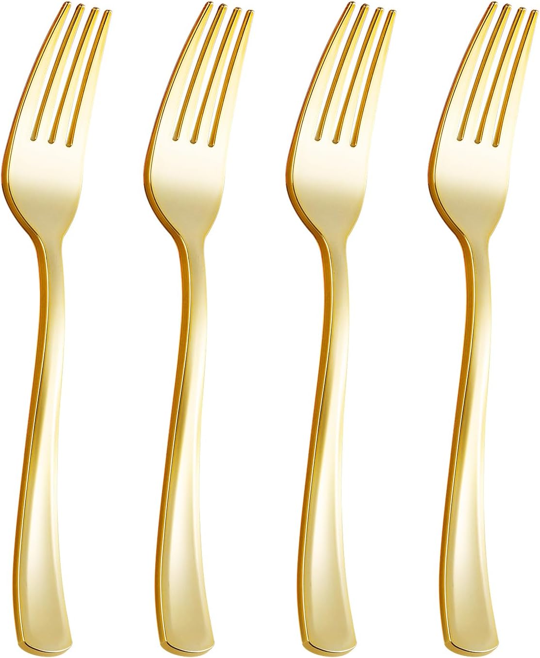 300 Pack Gold Plastic Forks, Heavy Duty Gold Forks