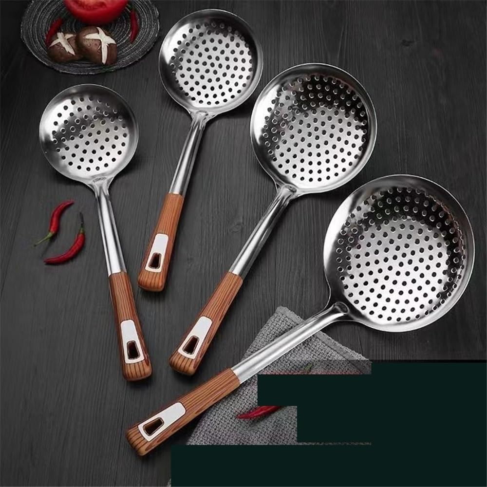 Cestello per friggitrice Cestello for friggere in Acciaio Inox Grande Filtro for friggere Cucchiaio setaccio Utensili da Cucina Cucchiaio for friggere Cestello per frittura(Grande)