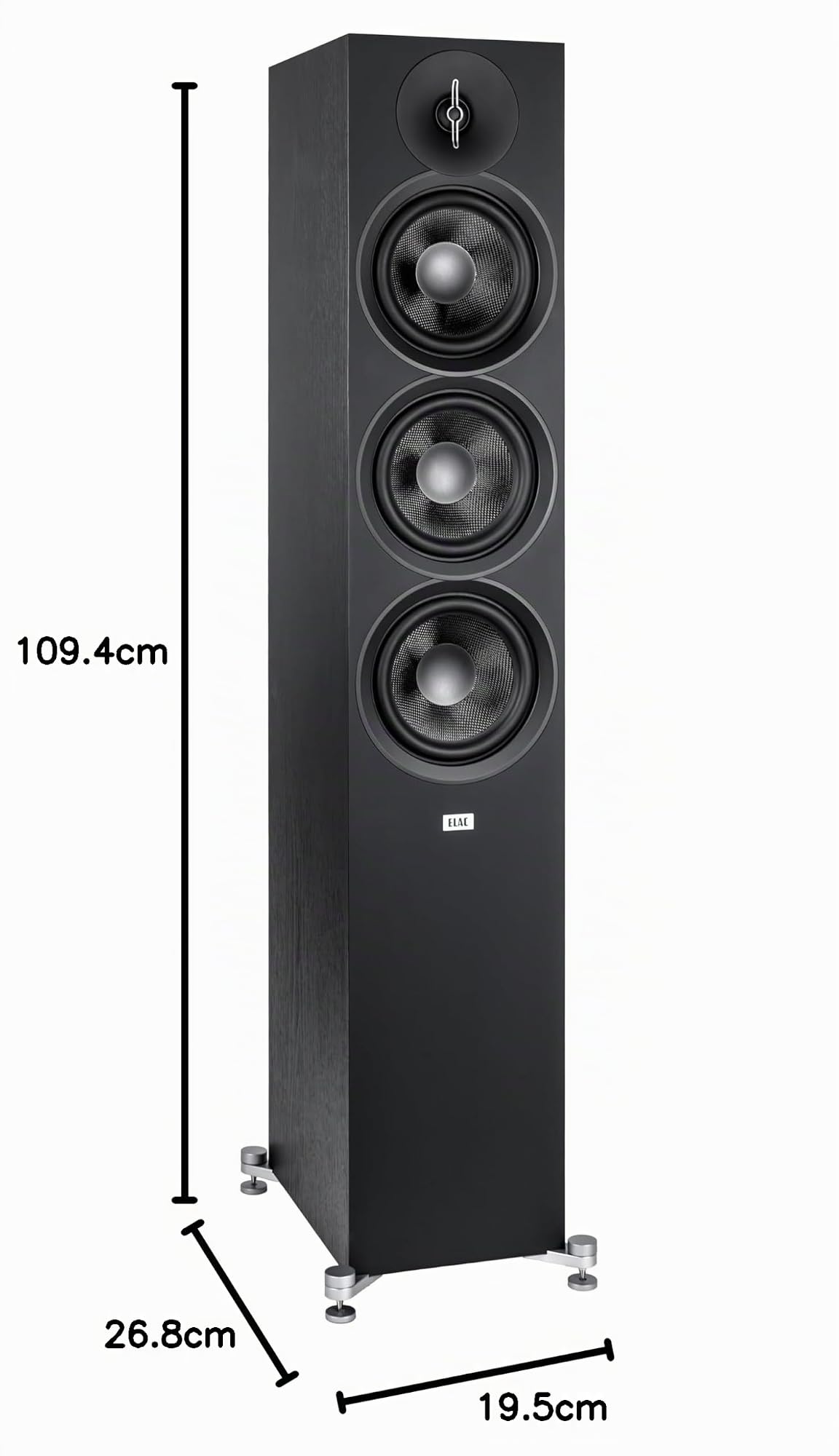 ELAC Debut F6.3 Enceinte Colonne – Idéale pour Diffuser de la Musique Via Votre système stéréo, également dans Le Cadre d'un système Surround 5.1, Son légendaire, Design élégant – Enceinte Passive