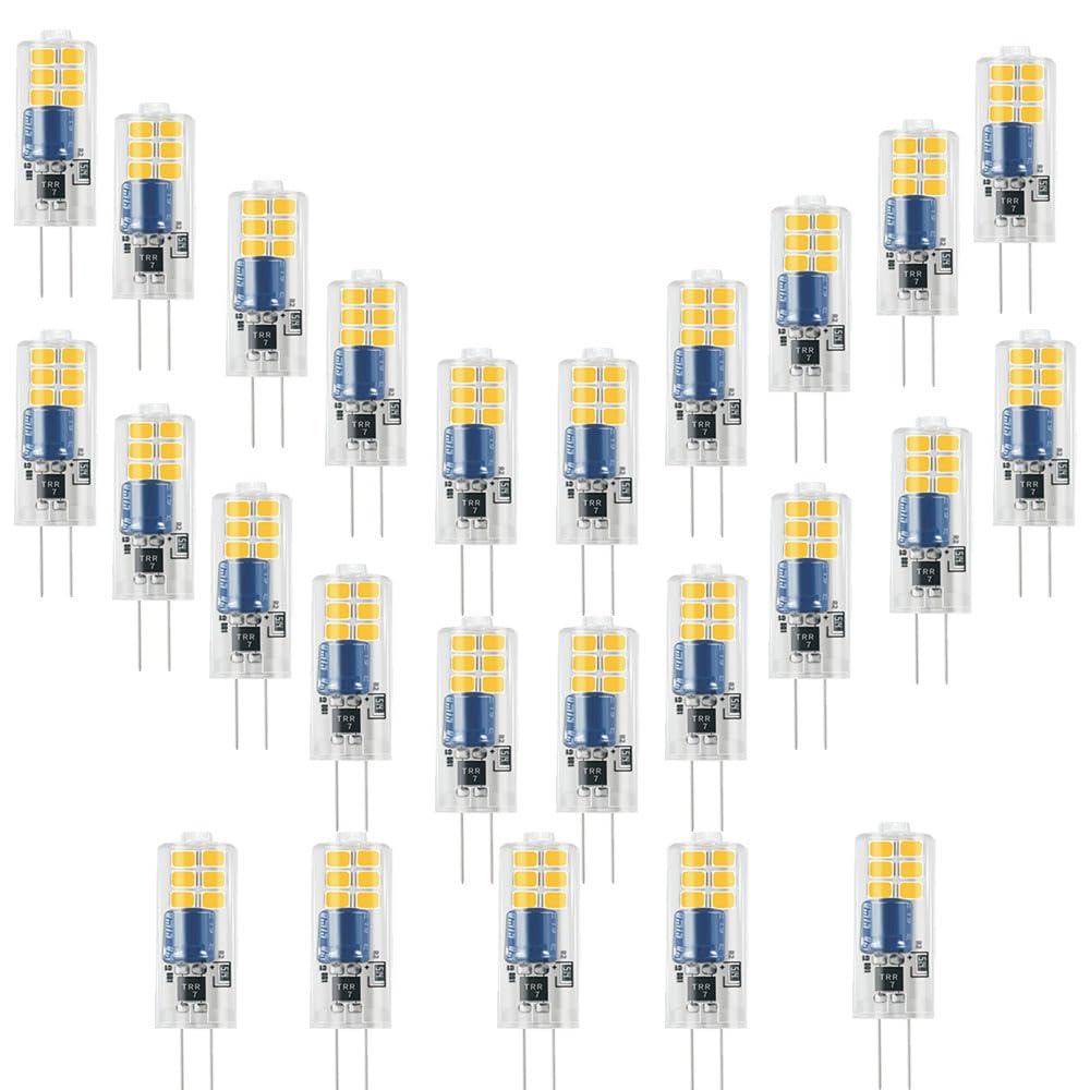 25er G4 2W LED Glühbirnen AC220-240V Nicht dimmba,Bi-Pin G4 Sockel JC Typ Verwendet für Wohnzimmer Kronleuchter, Wandlampen, Küchenbeleuchtung