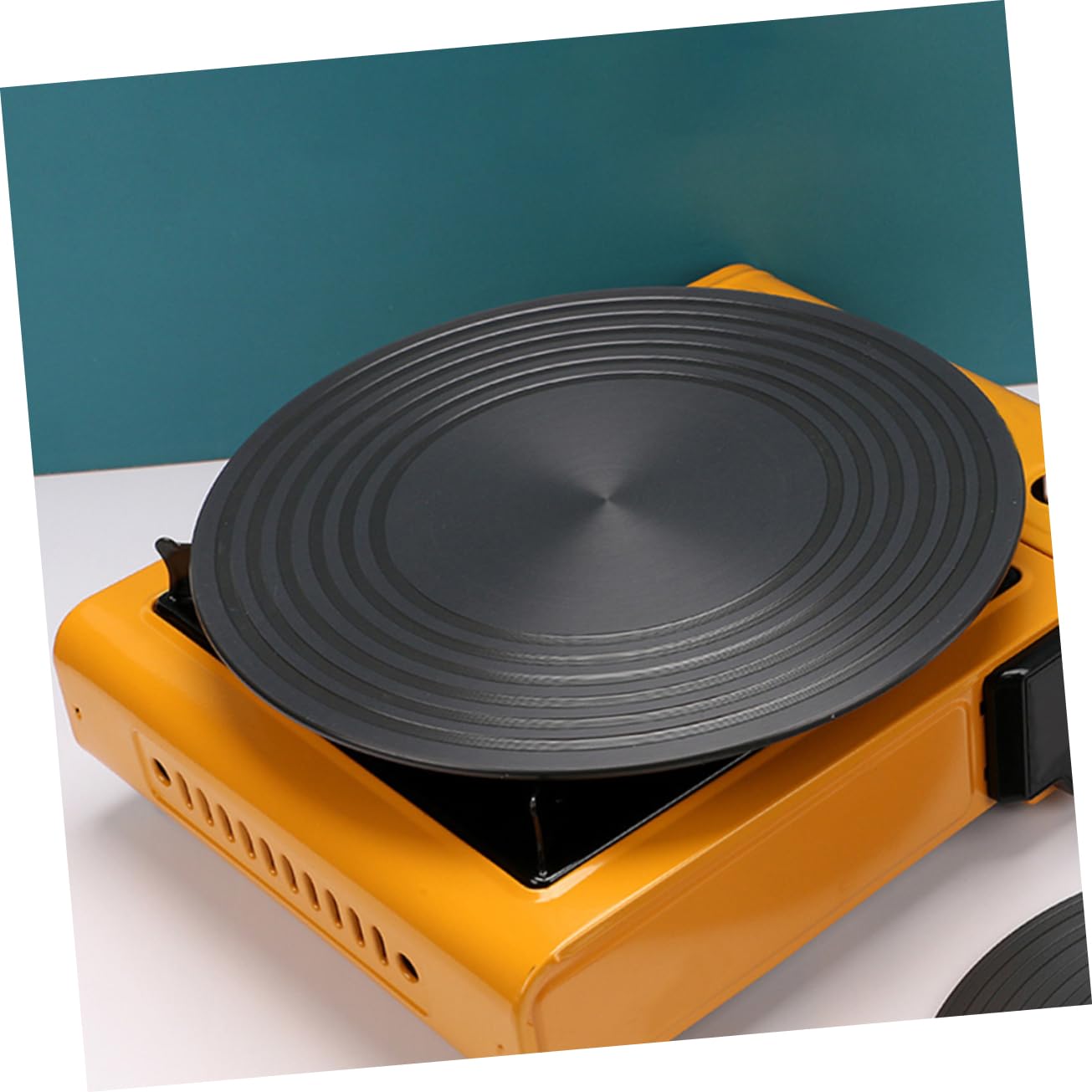 LIFKOME Difusor de Calor Redondo 28cm de Aluminio Negro para Cocina | Distribución Térmica, Descongelación Rápida y Antiquemado, Accesorio para Gas, Uso Doméstico